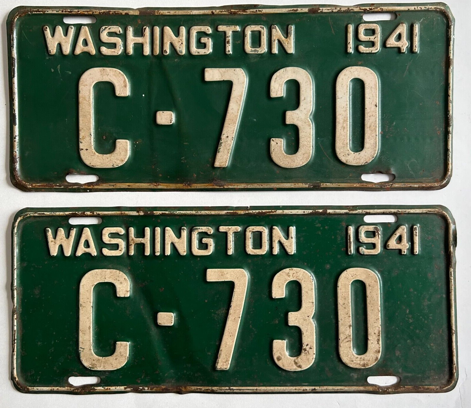1941 Washington License Plate PAIR Spokane Low Number Ford Chevy Dodge Buick
