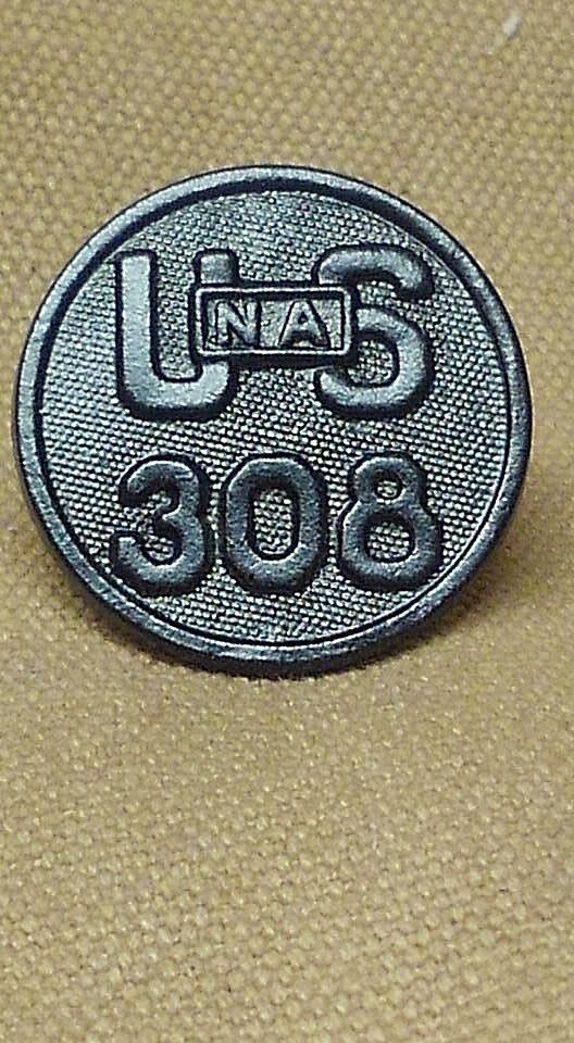 WWI USNA 308 Lost Battalion Collar Disk Block NA variation 77th Div. Collar Disc