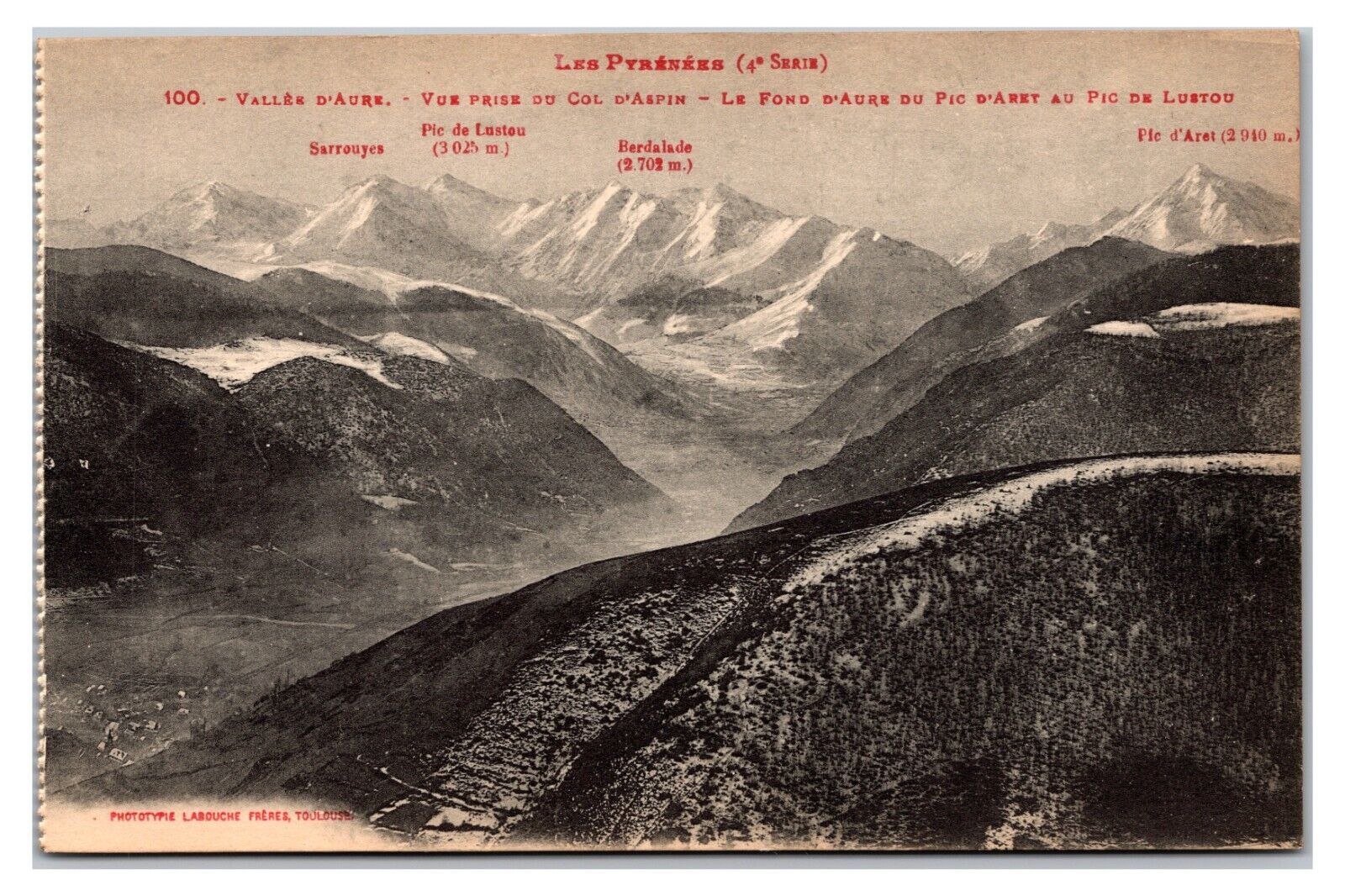 Antique 1910s - The Pyrenees Mountains - France Postcard (UnPosted)