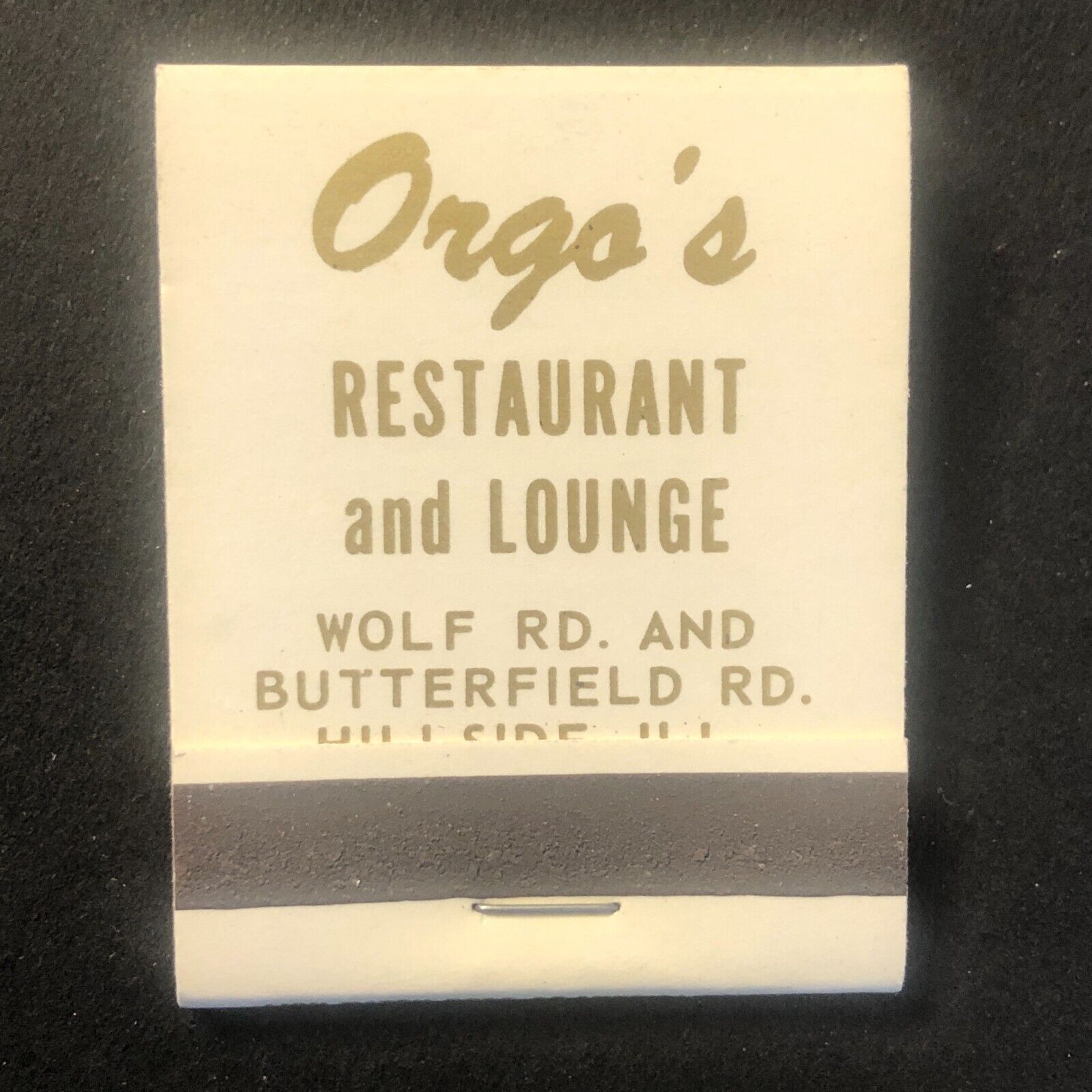 Orgo\'s Restaurant Lounge Hillside, IL Full Vintage Matchbook c1950s-60\'s