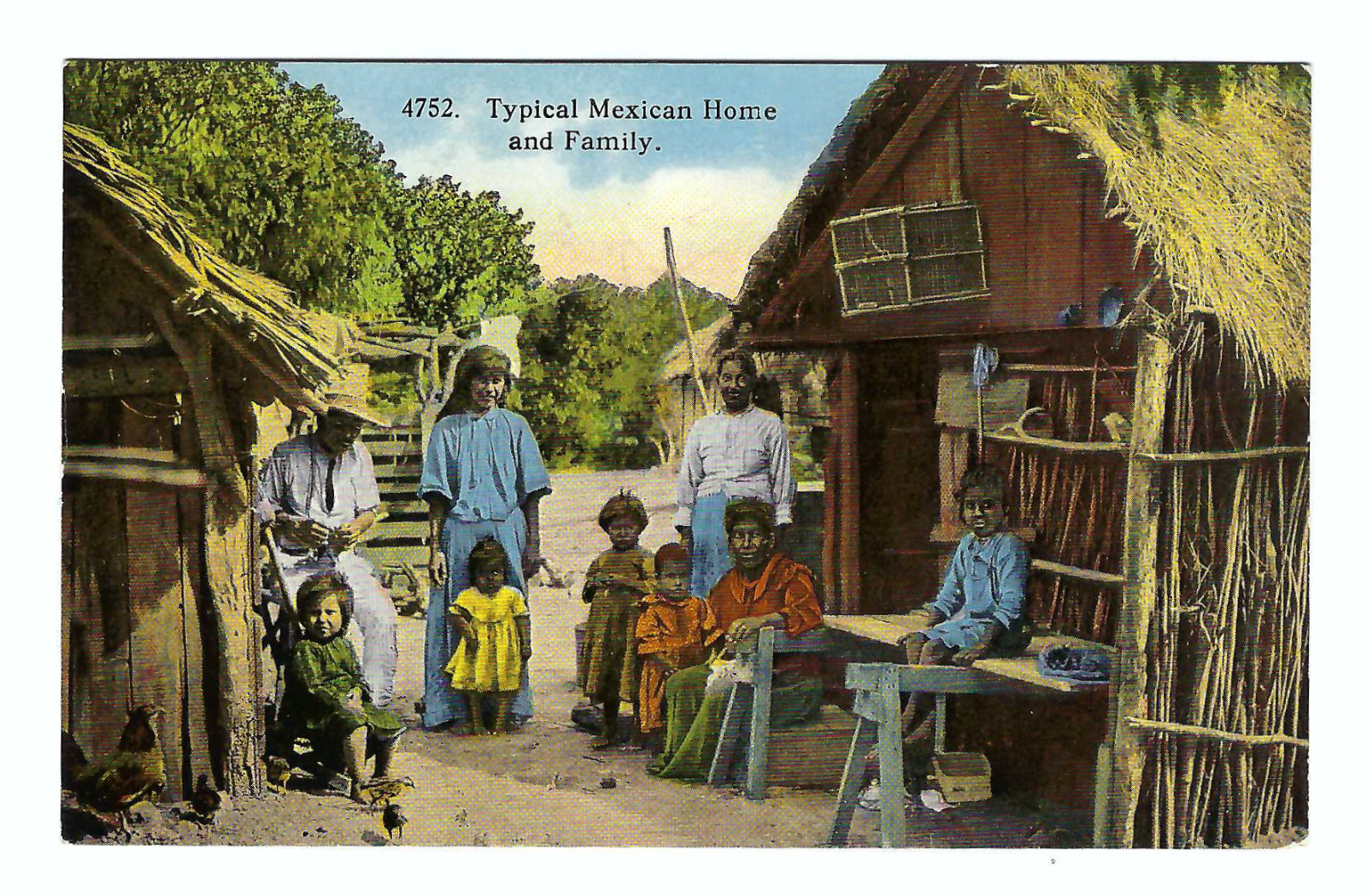 Typical Mexican Home in Mexico Vintage Postcard