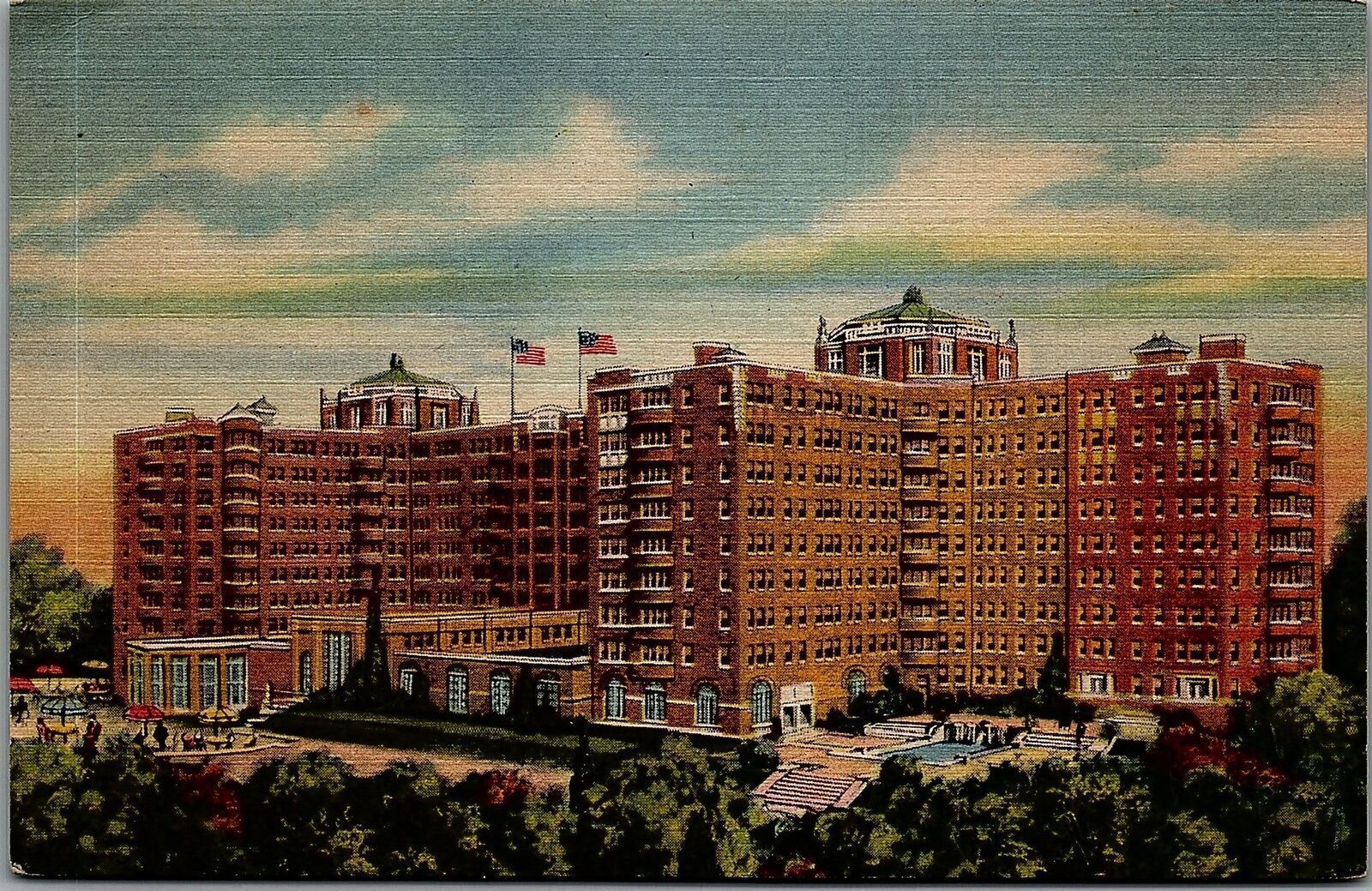 1940s WASHINGTON D.C. THE SHOREHAM HOTEL CONNECTICUT AVE LINEN POSTCARD 38-235