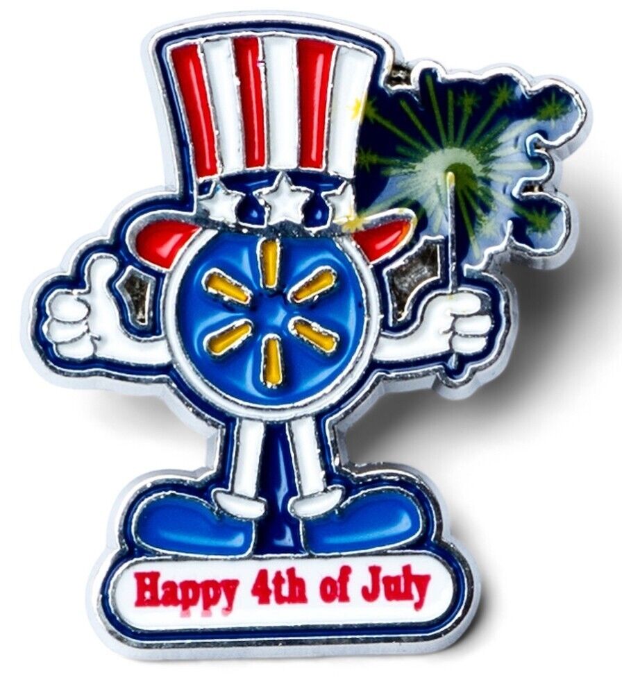 Walmart Limited Metal Lapel Pin –Collectible 4th of July Spark Man Pin
