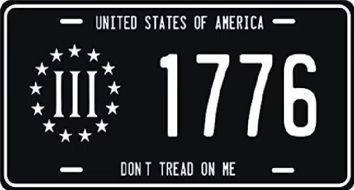 USA 1776 BLACK GADSDEN BETSY ROSS TACTICAL Embossed License Plate