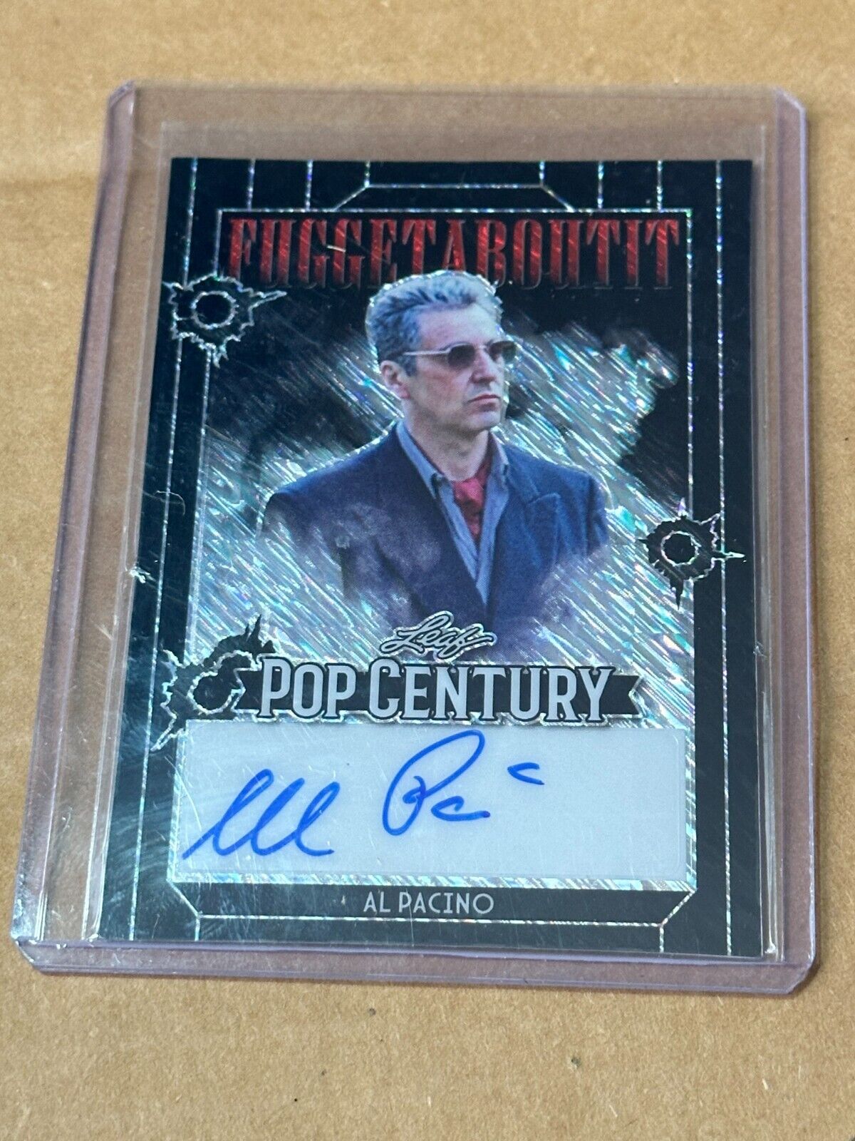 AL PACINO 2024 LEAF POP CENTURY 1/1 AUTO FUGGETABOUTIT Black SHIMMER SCARFACE