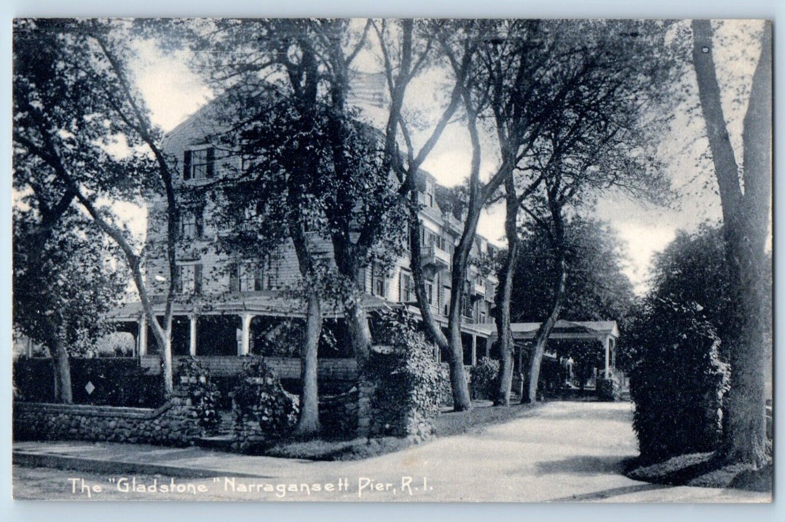 Narragansett Pier Rhode Island RI Postcard Gladstone Exterior View Building 1905