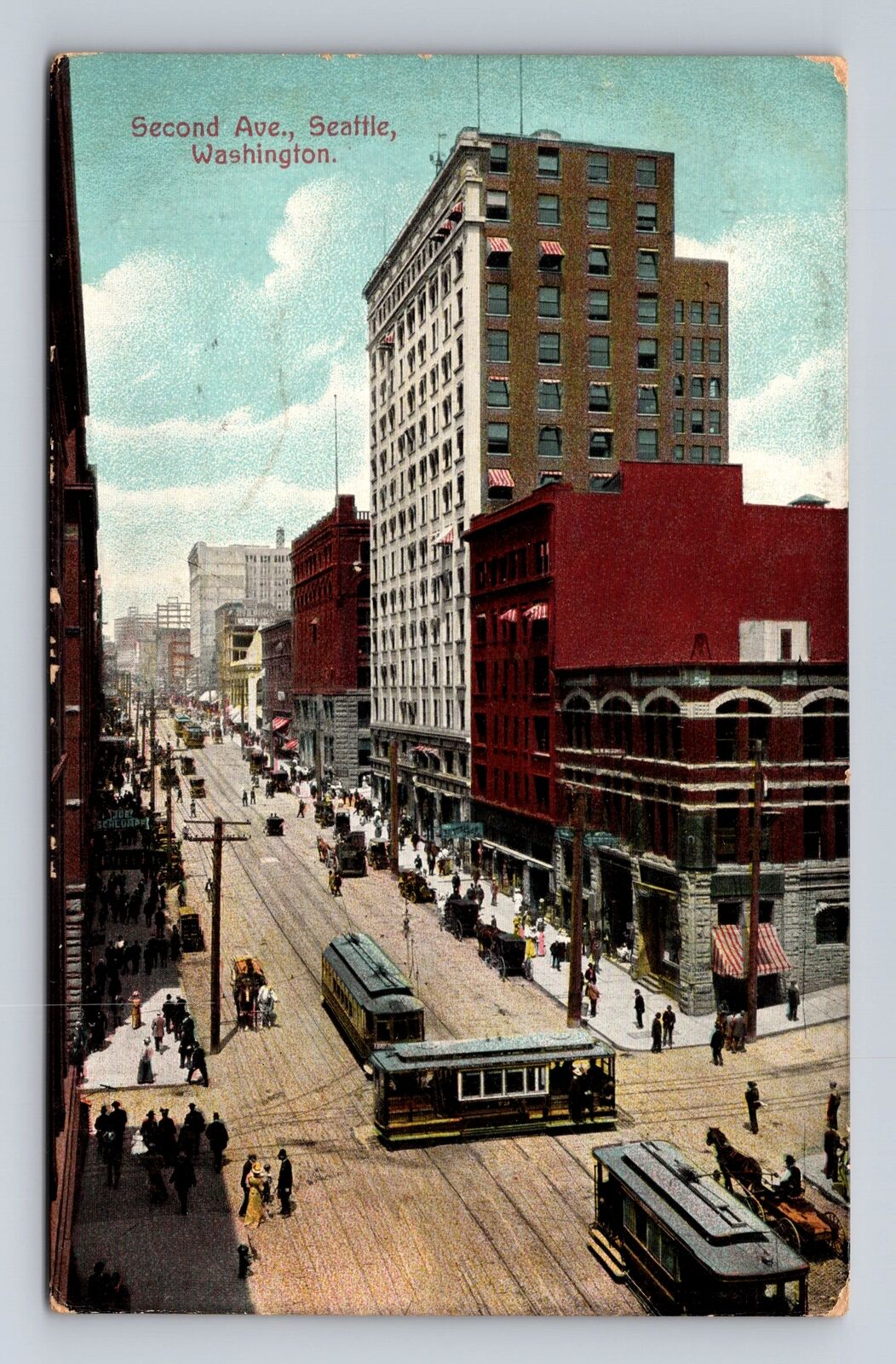 Seattle WA-Washington, Second Ave Antique, Vintage Souvenir Postcard