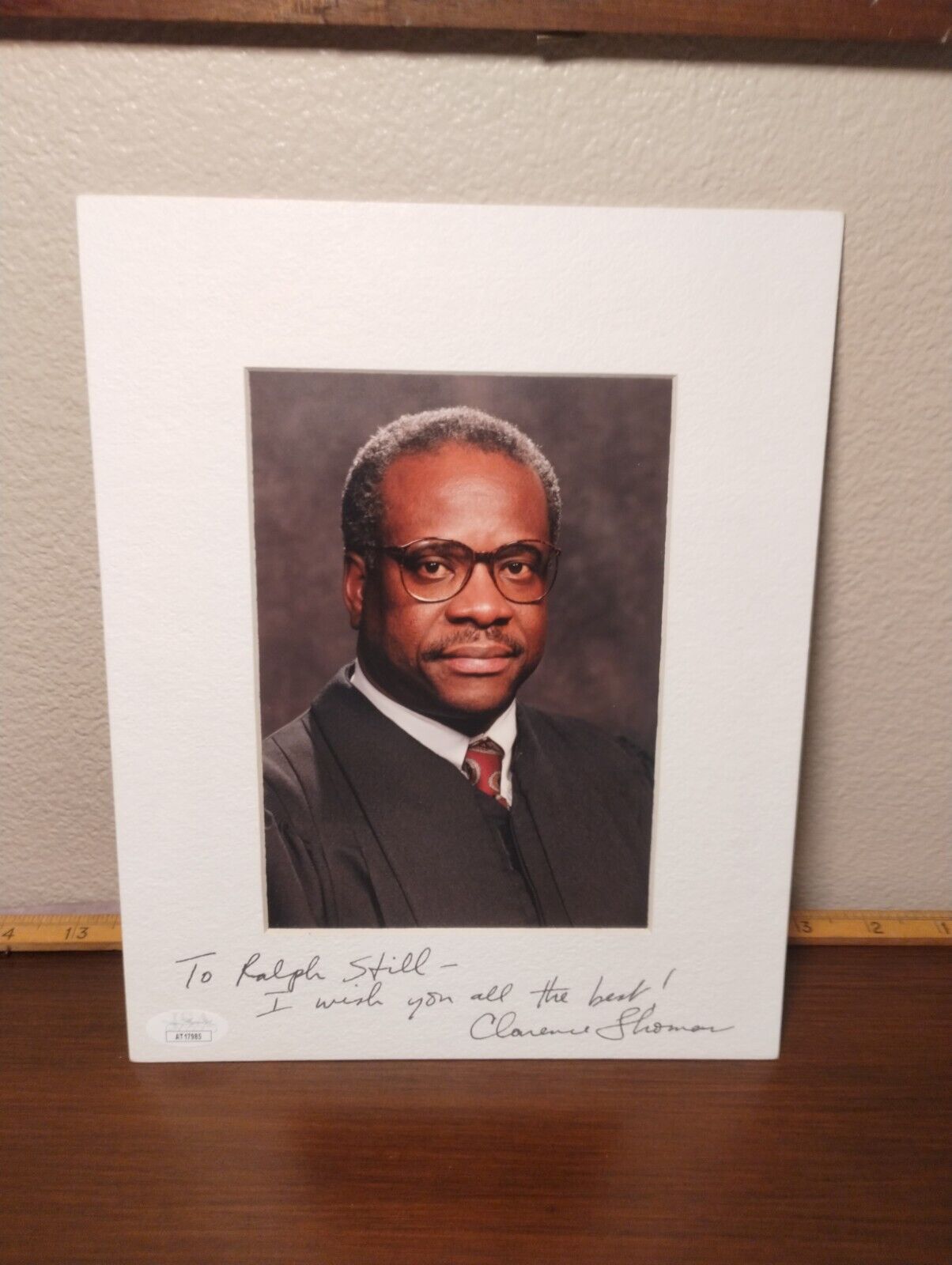 Clarence Thomas Supreme Court Justice Hand Signed Autograph Photo JSA