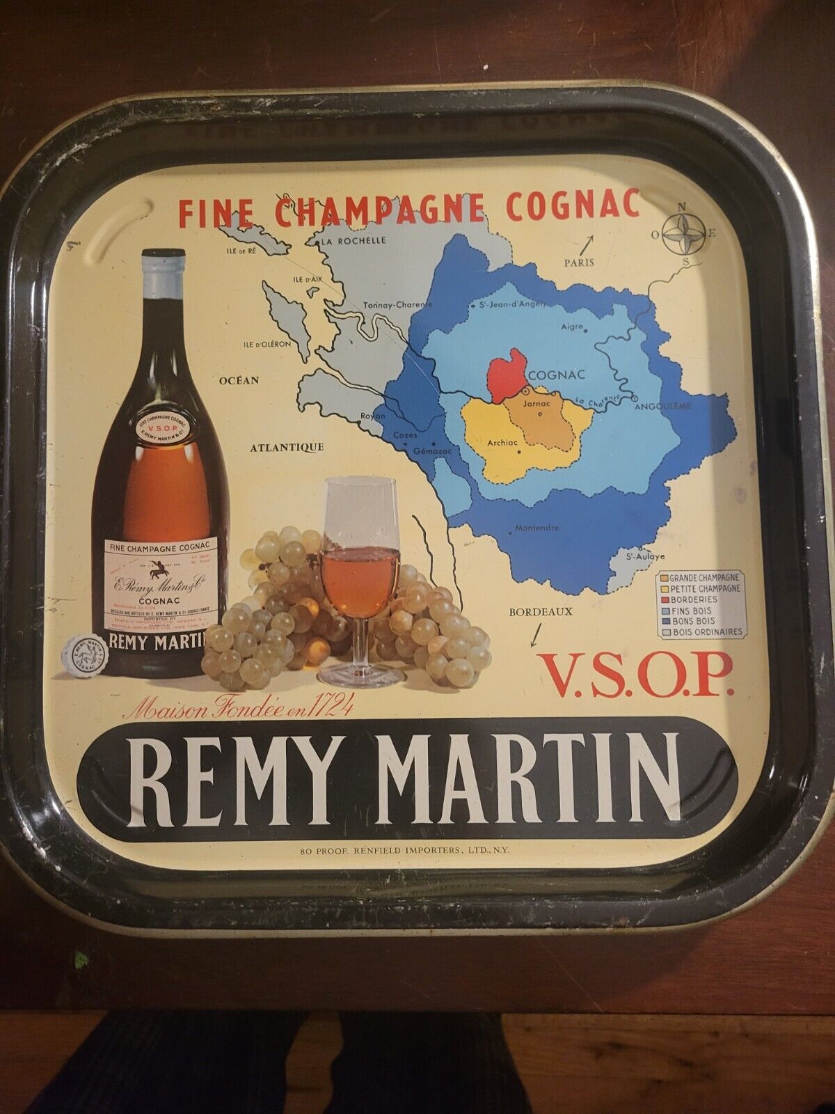Remy Martin Champagne Cognac V.S.O.P. SERVING Tray Rare VANTAGE 