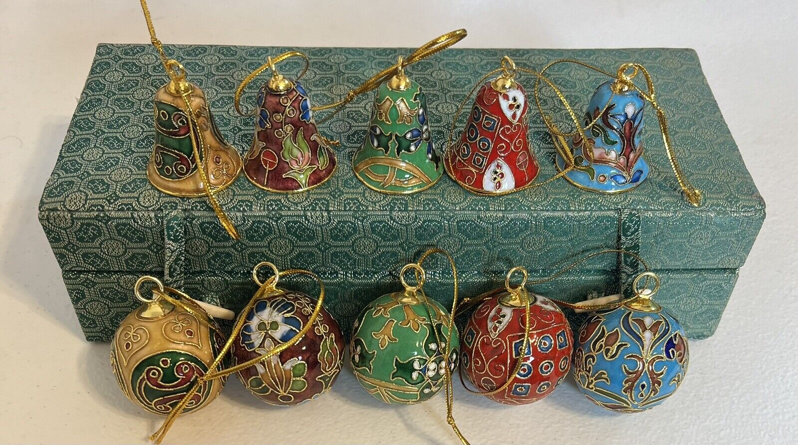 Oriental Treasures Cloisonne Ornaments set of 8 by D. S. STARR.