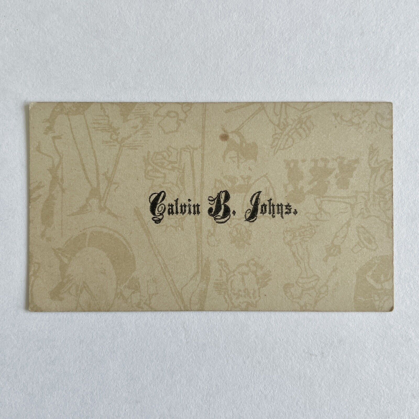 RARE CARTOON COMIC Victorian Calling Card • Calvin B. Johns