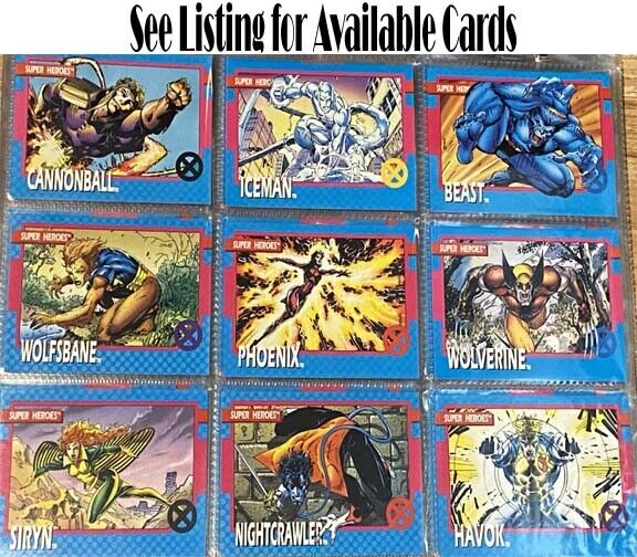 1992 Impel Marvel Series One 1 X-Men You Pick Finish Your Set