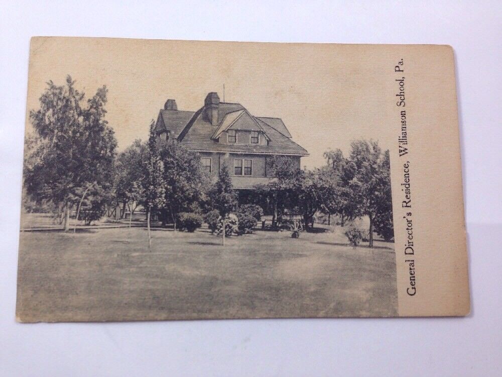Williamson School PA General Director Residence Vintage B&W Postcard Posted 1913