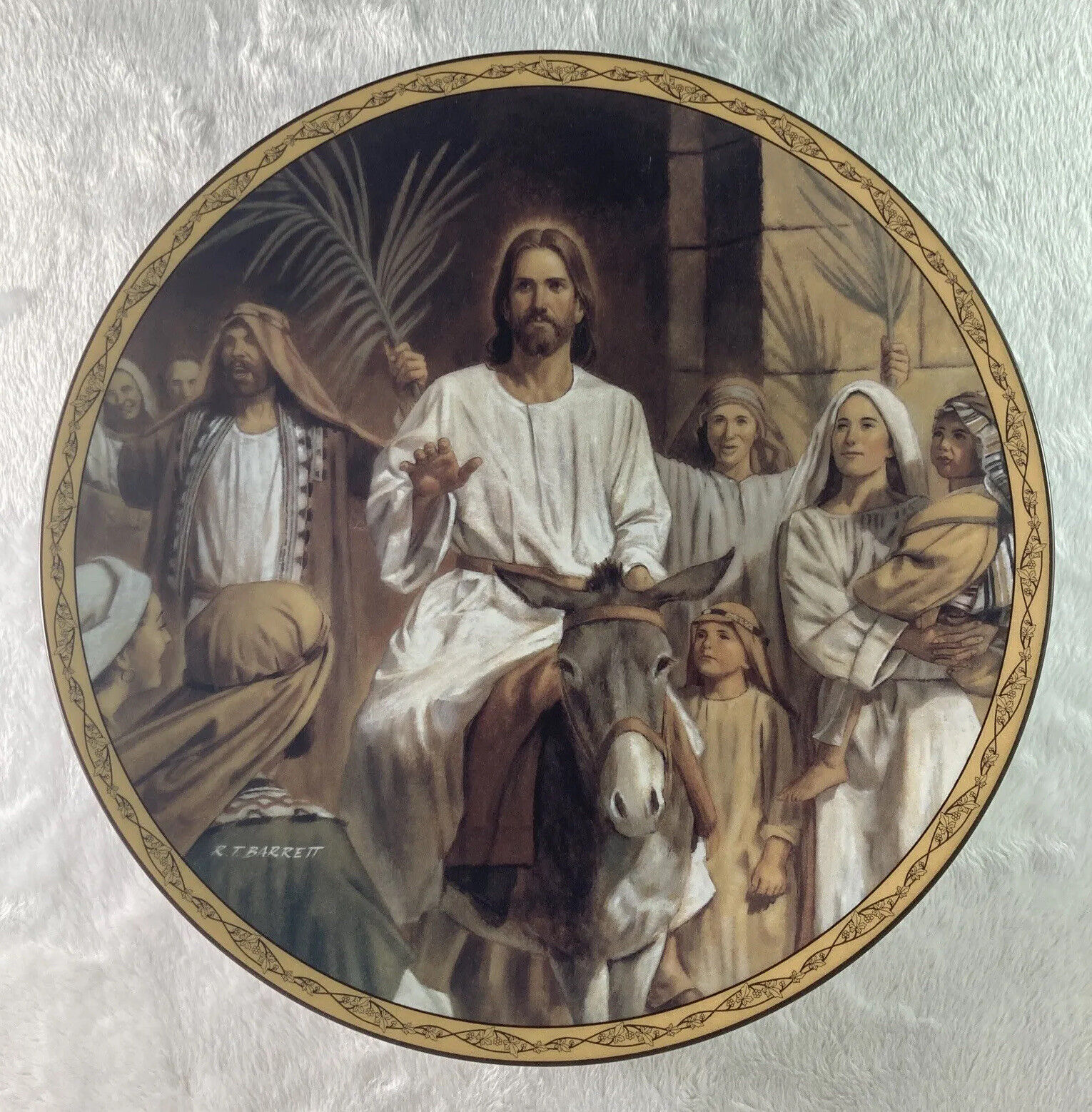 JESUS ENTERS JERUSALEM Plate The Life of Christ Robert T. Barrett Bible Stories