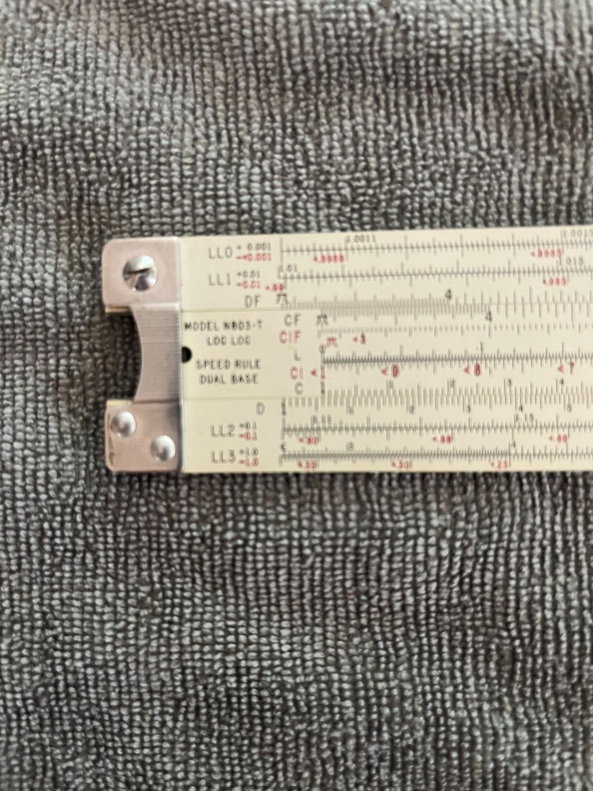 Vintage Pickett N803-T slide ruler Synchro Scale leather case