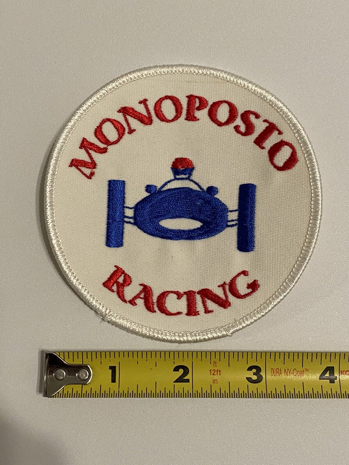 Monoposto Racing Vintage Embroidered Patch Red White Blue