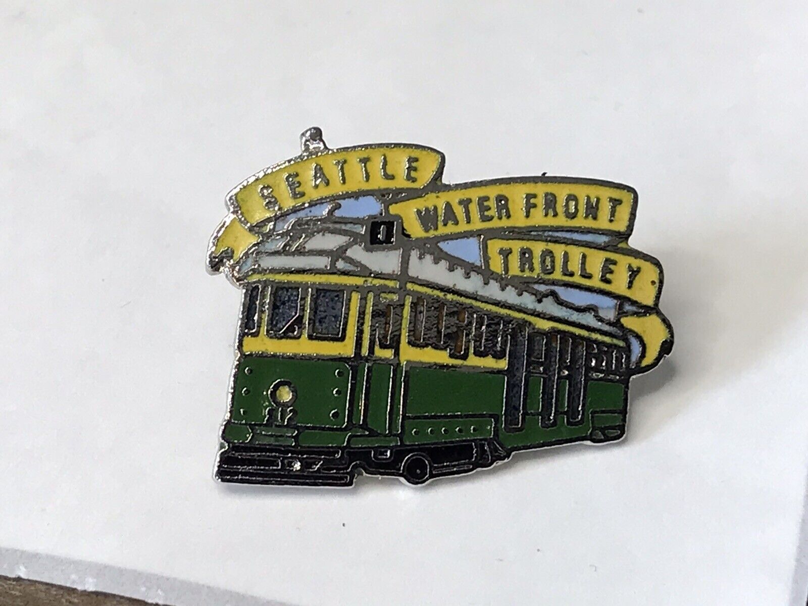 Vintage Seattle Water Front Trolley Lapel Hat Vest Pin