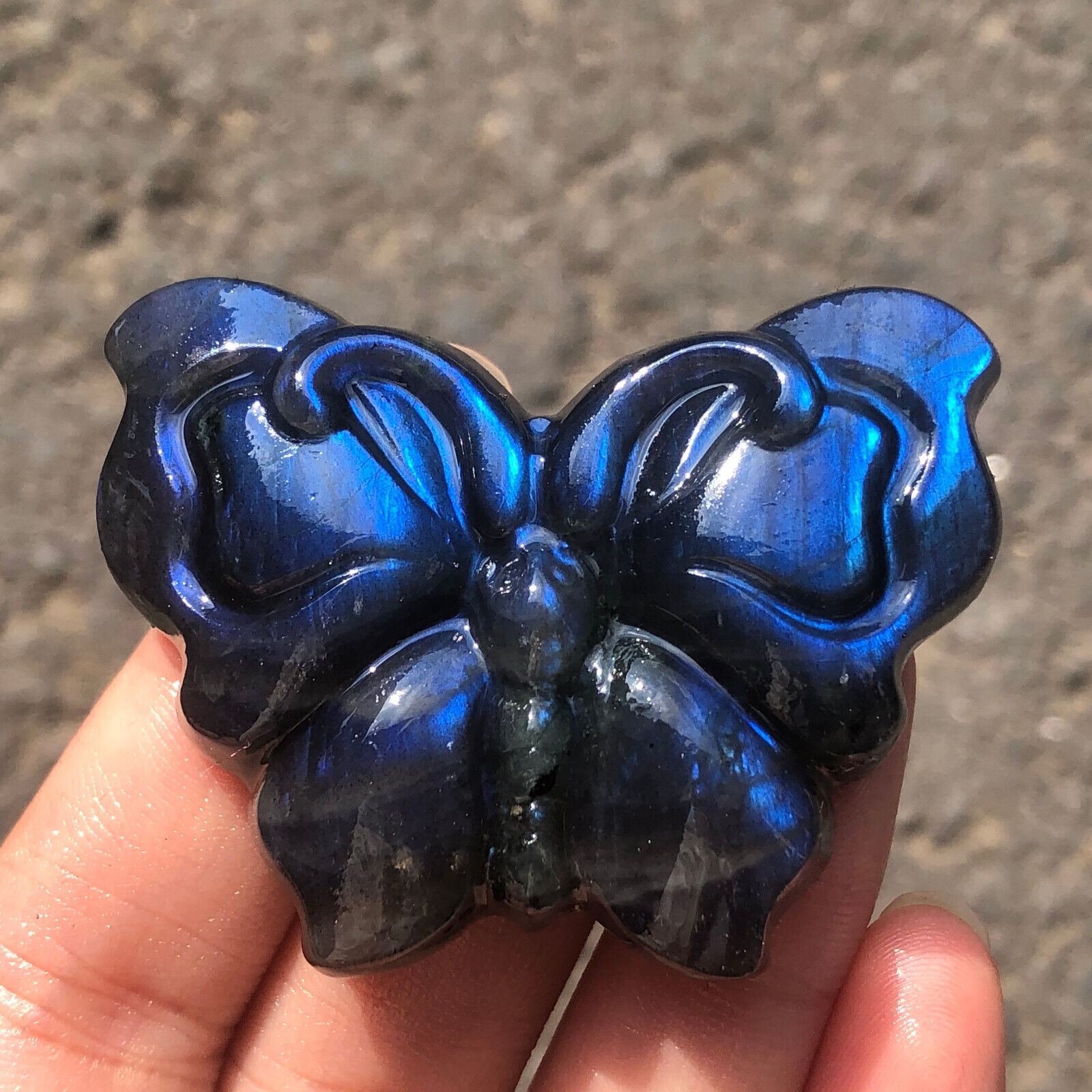 10pc Natural Labradorite Quartz Hand Caved Butterfly Skull Crystal Reiki healing