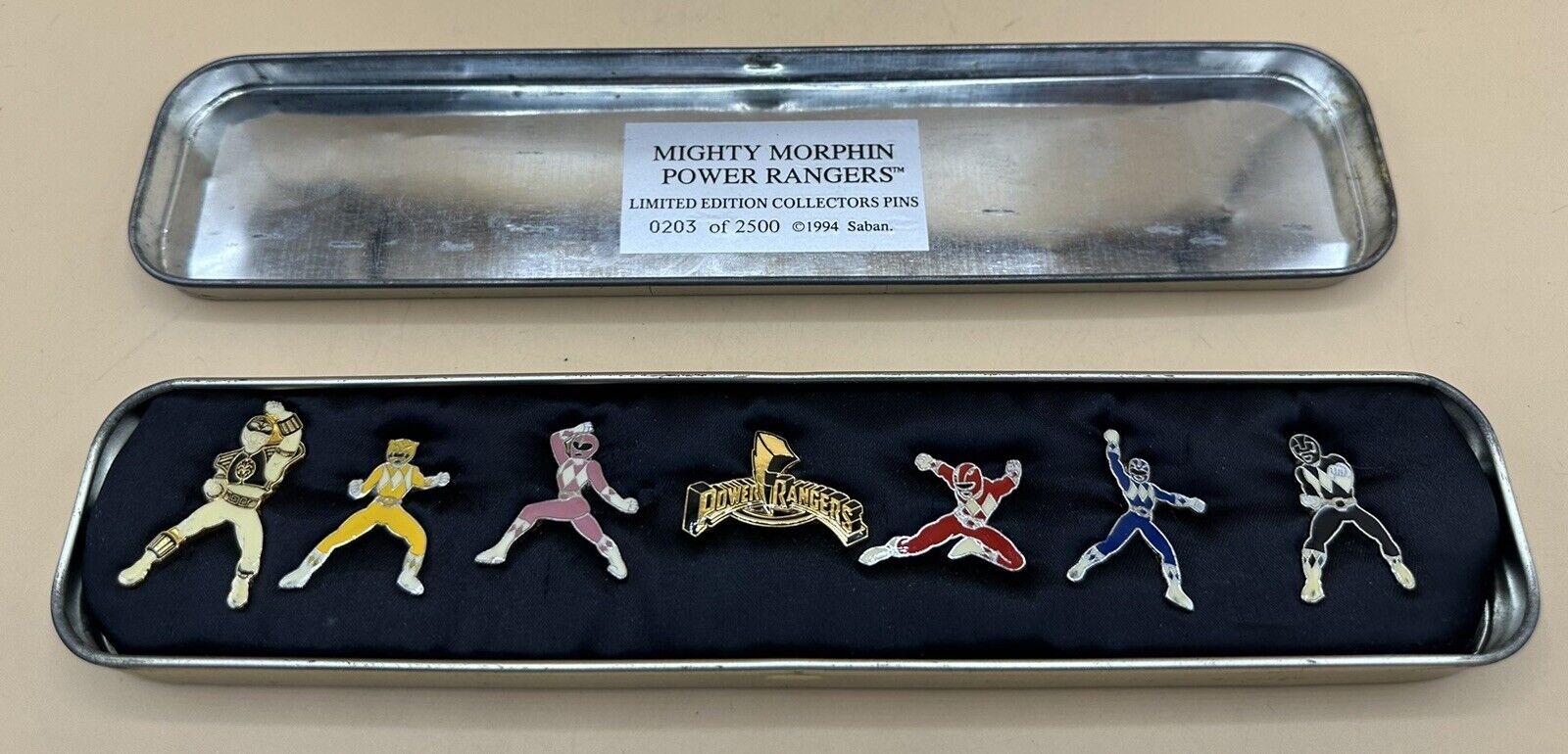 Vintage 1994 Saban Mighty Morphin Power Rangers Limited Edition Collector Pins