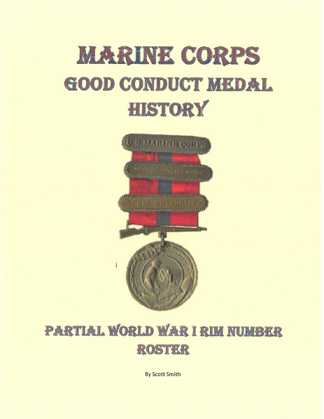 1898 - Current Marine Corps Good Conduct Medal Book WW I Rim 1000s #s Traced
