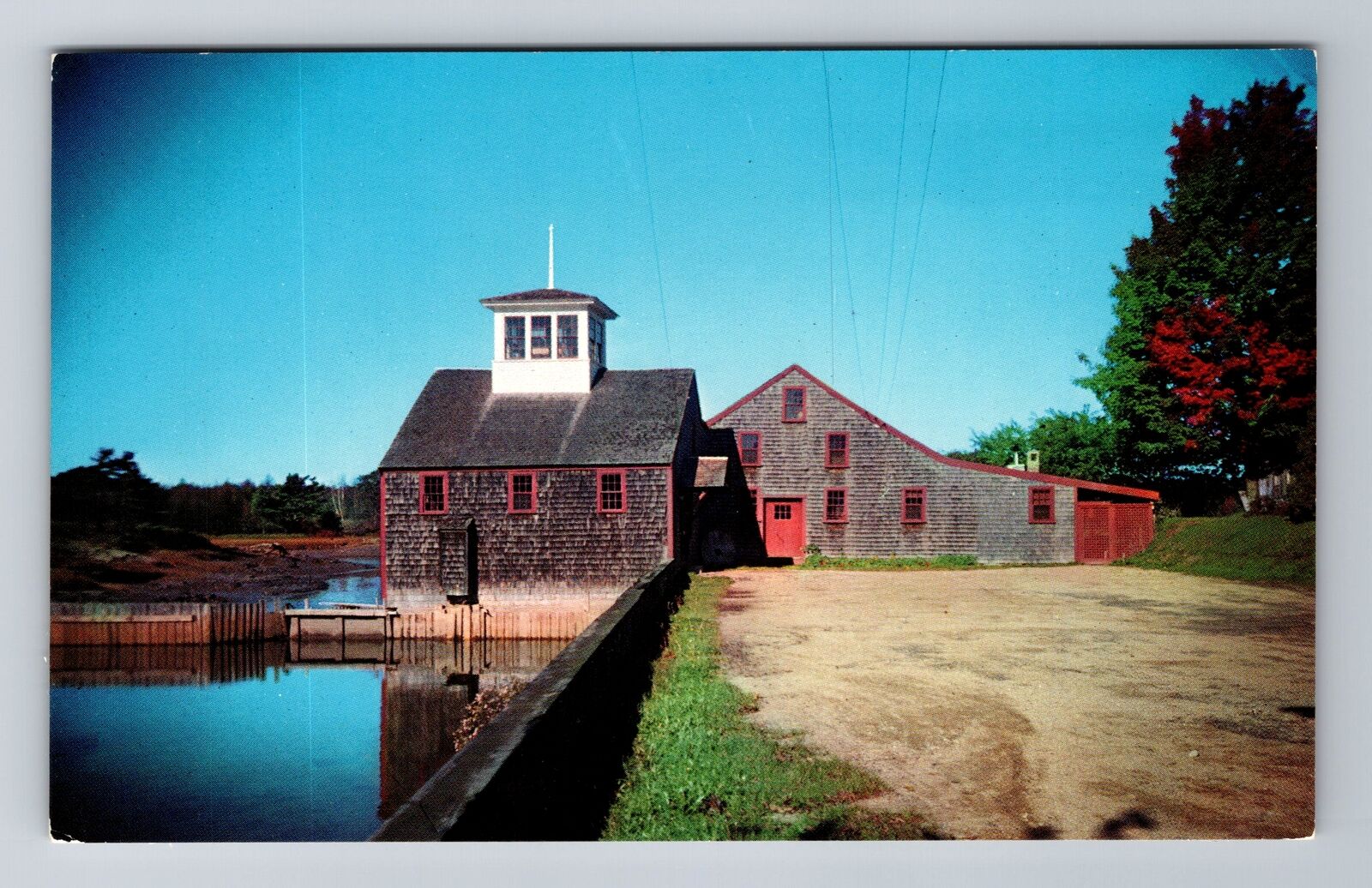 Kennebunkport ME-Maine, Historic Grist Mills, Antique, Vintage Souvenir Postcard
