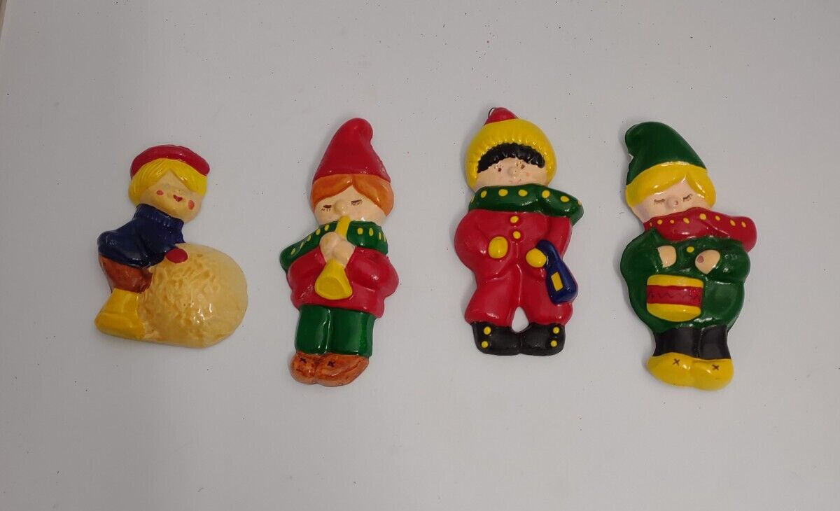 VTG Plaster Dough Little Art Band & Carolers Holiday Christmas Decor Ornaments