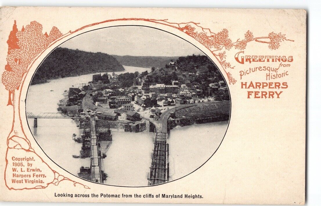 c1905 UDB~Old Harper's Harpers Ferry~Historic West Virginia Town, VA Postcard-L3