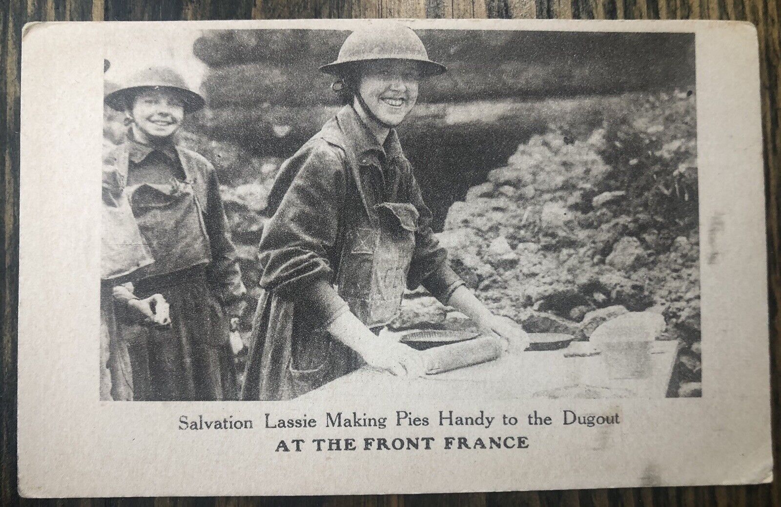 RARE AEF, Salvation Army Volunteer Rolling Pie Dough Near the Front, France