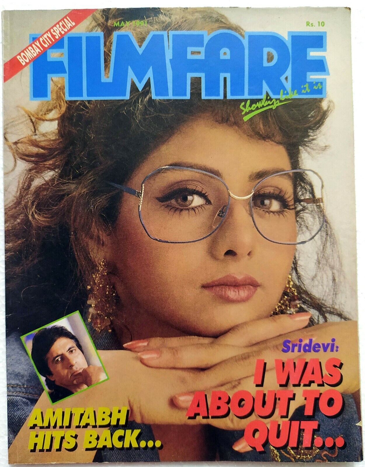 Filmfare May 1991 Sridevi Bhagyashree Amitabh Bachchan Sanjay Gulshan Kumar Anil