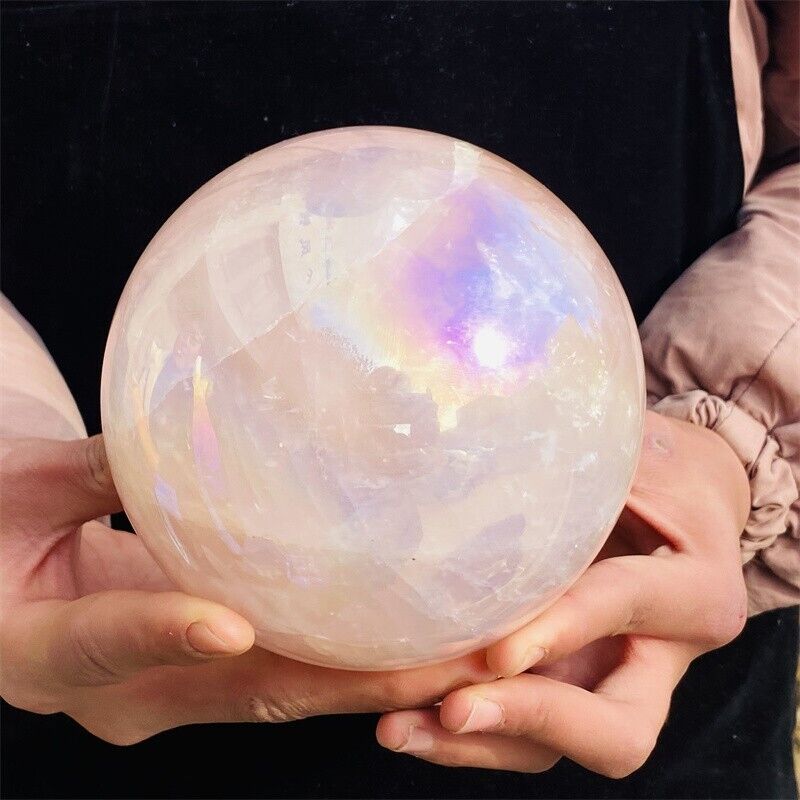 2690g  Rose Crystal Ball Treasure electroplated Powder Healing Sphere