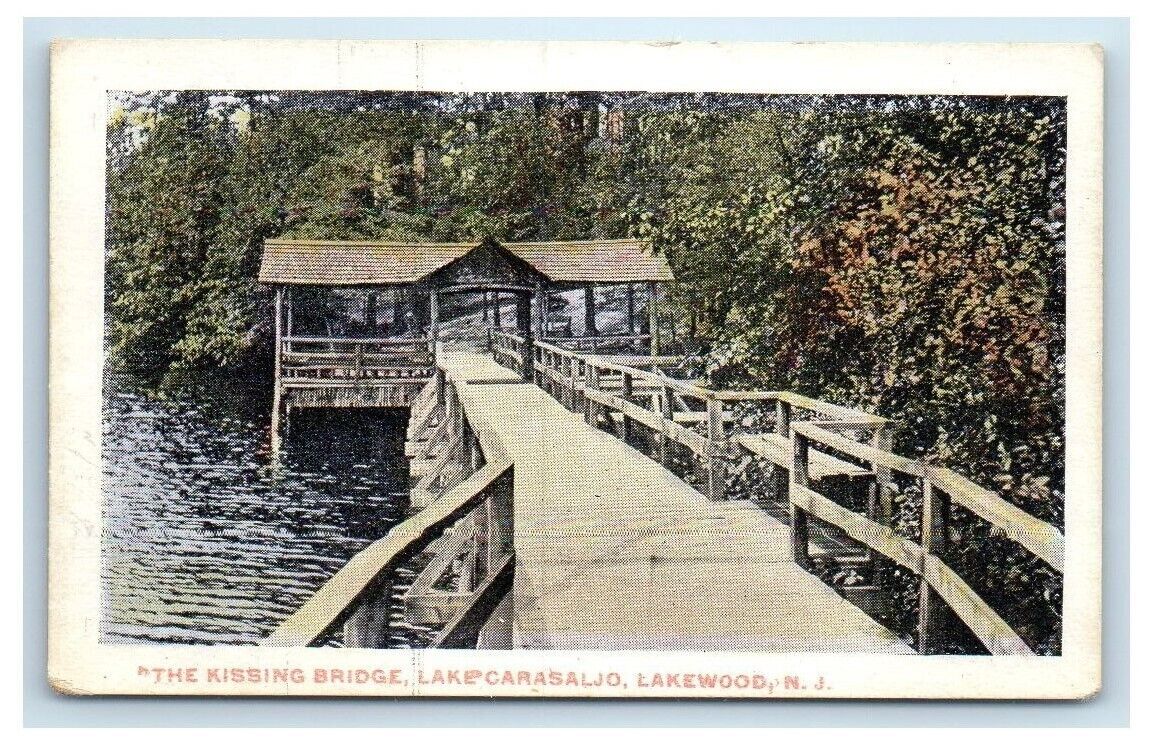 c1905 The Kissing Bride Lake Carasaljo Lakewood NJ, Tiny Business Card Postcard