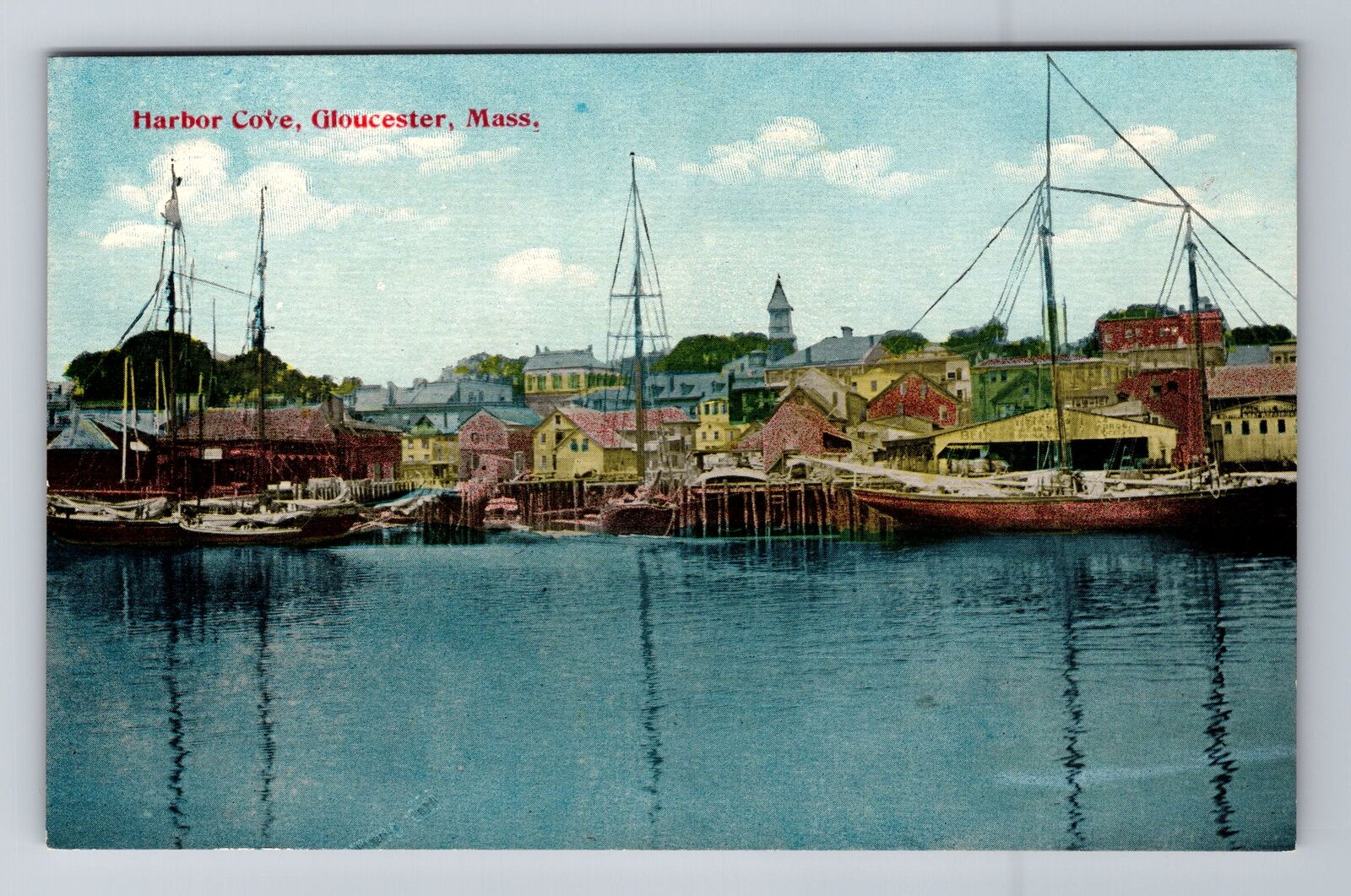 Gloucester MA-Massachusetts, Scenic Harbor Cove, Antique Vintage Postcard