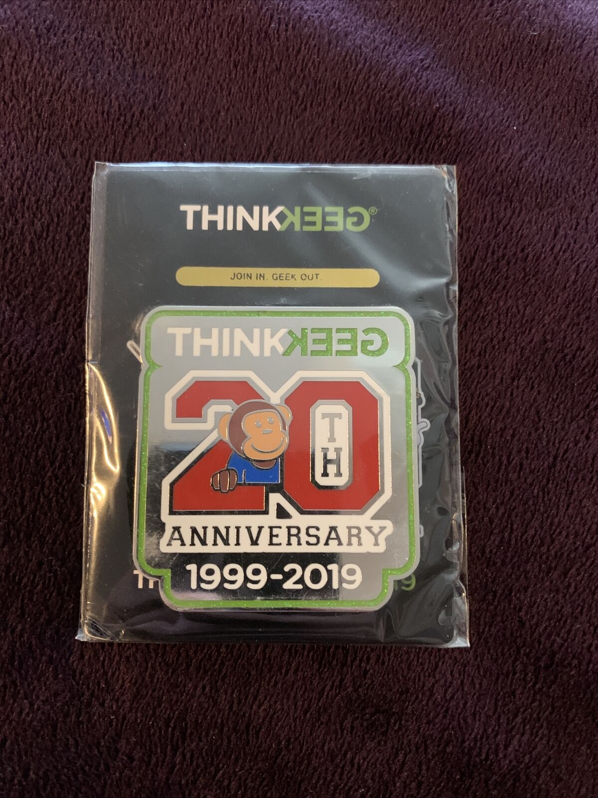 Think Geek 20th Anniversary 1999-2019 Pin Brand New Collectable