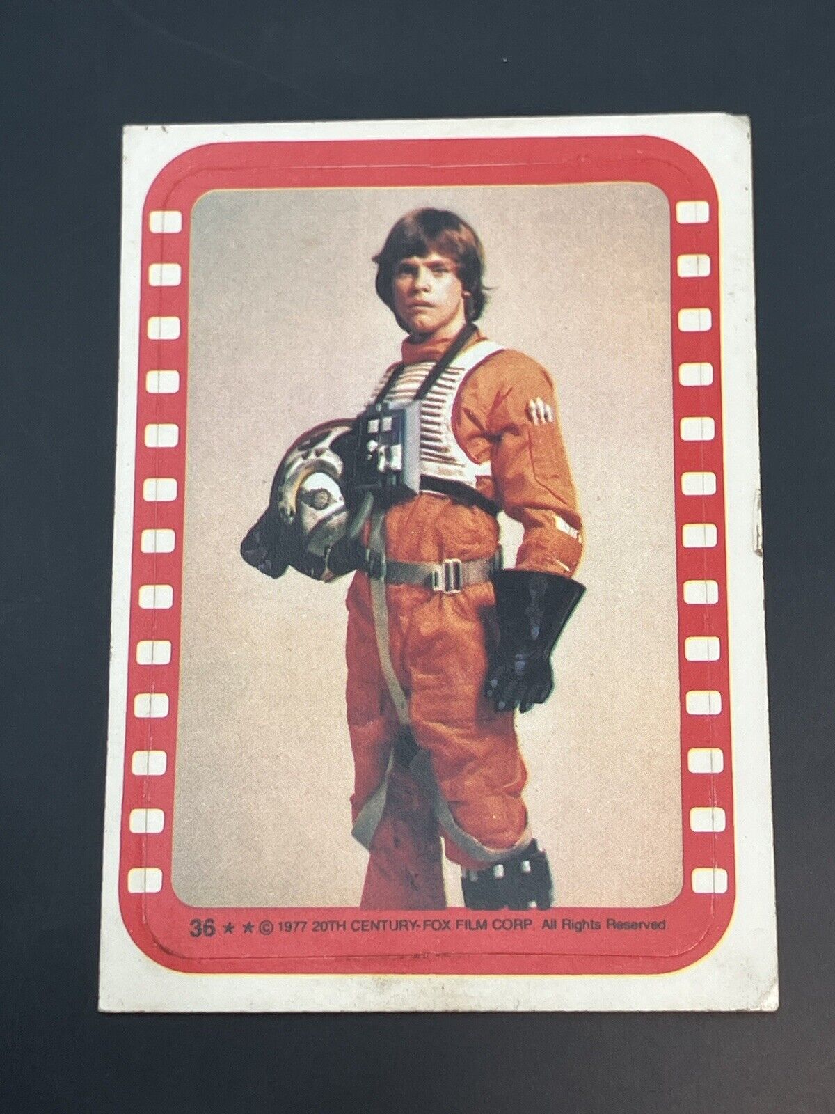 1977 Topps STAR WARS Series 4 Sticker #36 Luke Skywalker Pilot outfit
