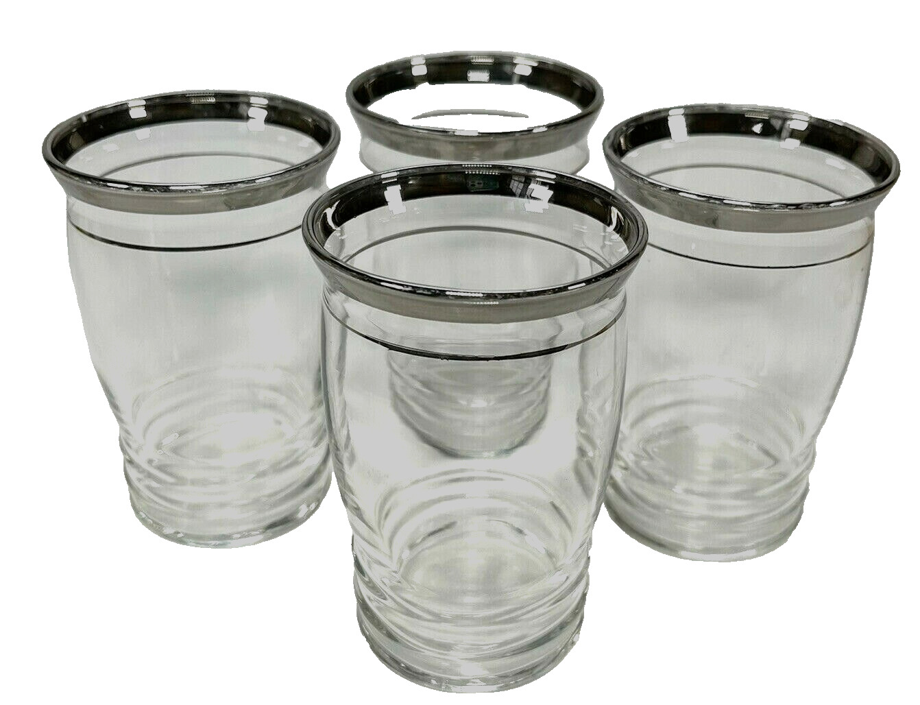 Vintage Dorothy Thorpe Silver Juice Glasses Set of 4 Mid Century Modern 3.5\