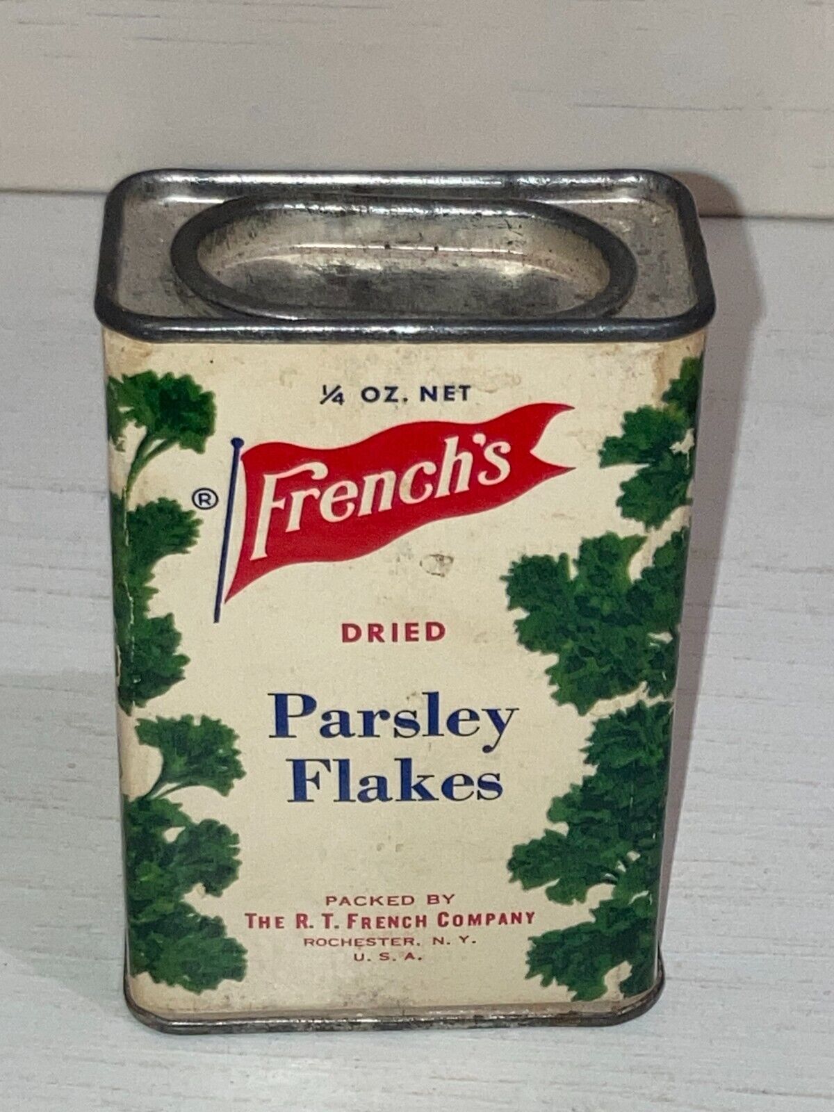 Frenchs Parsley Flakes Paper Label Spice Tin