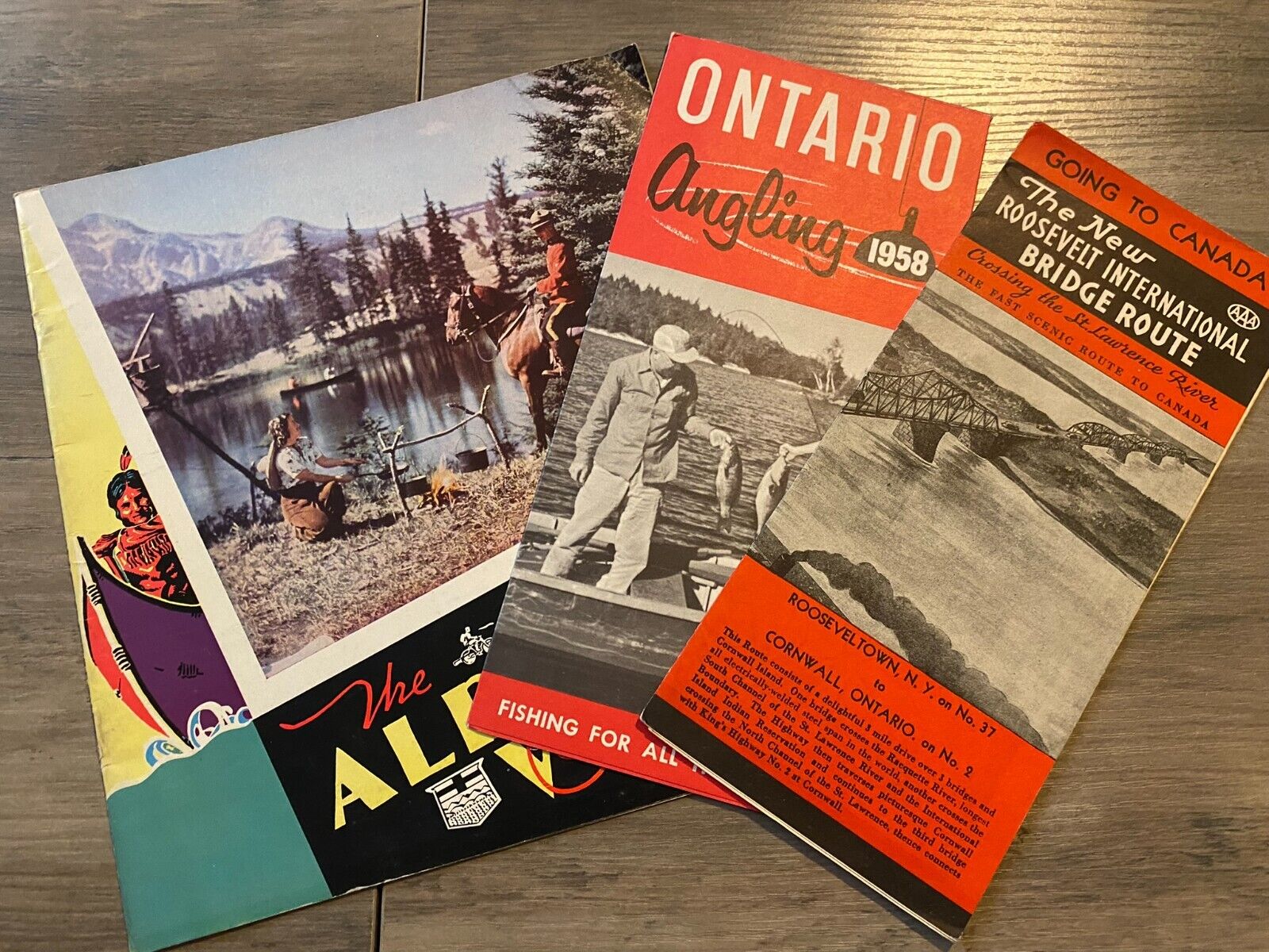 Lot of Travel Brochures Canada: Ontario Angling, Roosevelt Bridge & Alberta