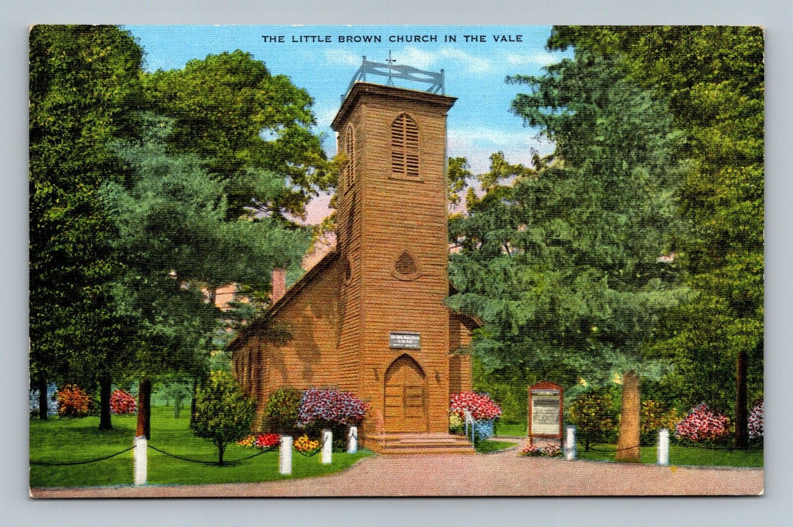 Postcard Little Brown Church in the Vale, Nashua IA Iowa