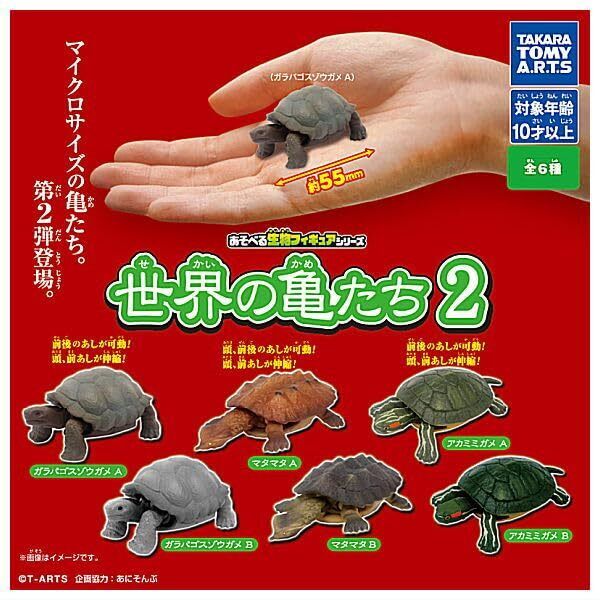 Playable Creature Figure Turtles of the World 2 / x all6 mini toy figure gacha