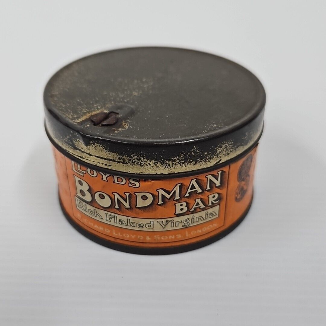 Lloyds Bondman Bar Cigarette Tobacco Tin Paper Label Round Cutter 2oz