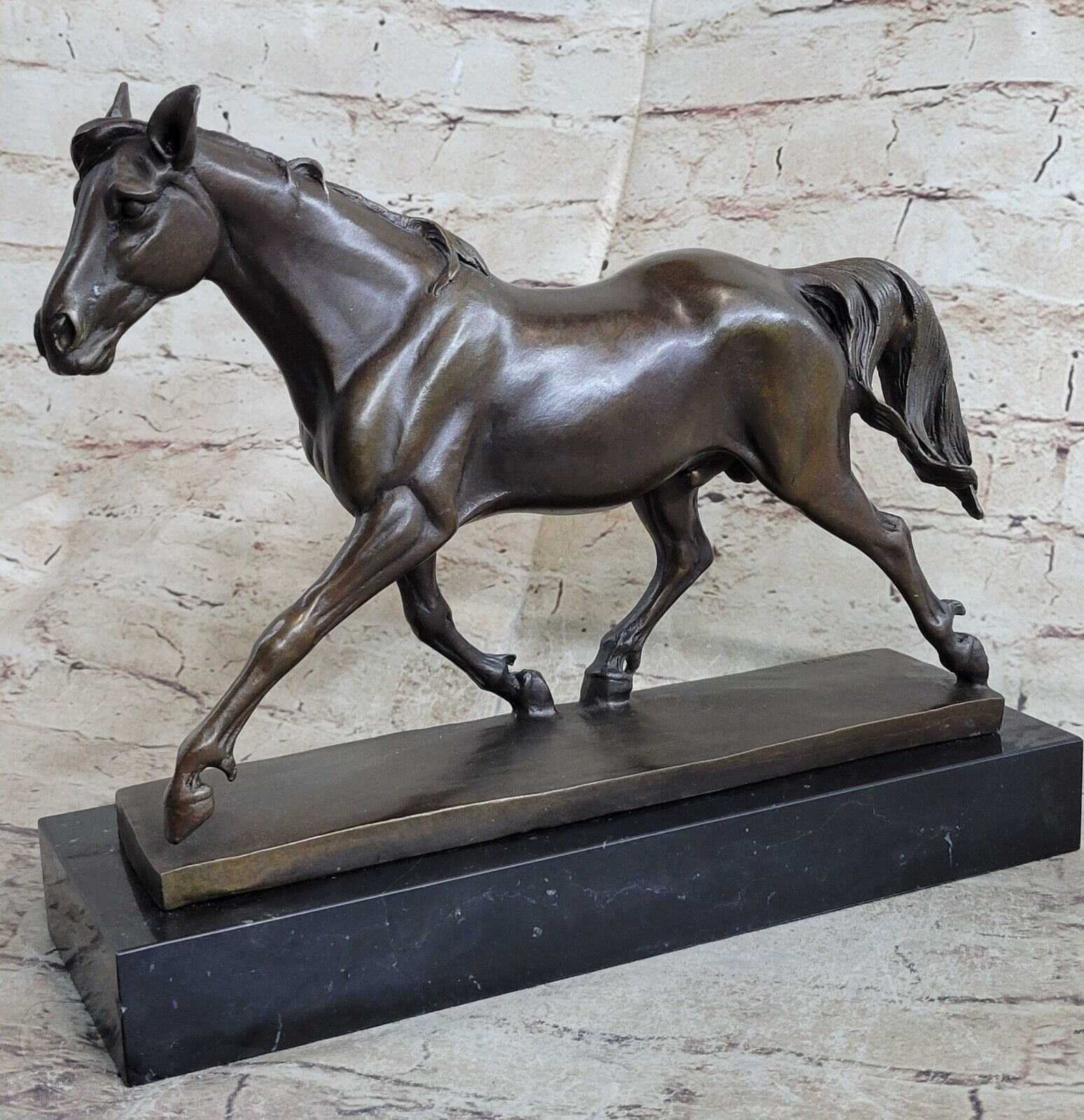 Bronze decor collectible sculpture Lost Wax SIGNED ARABIAN HORSE BRONZE SCULPTUR