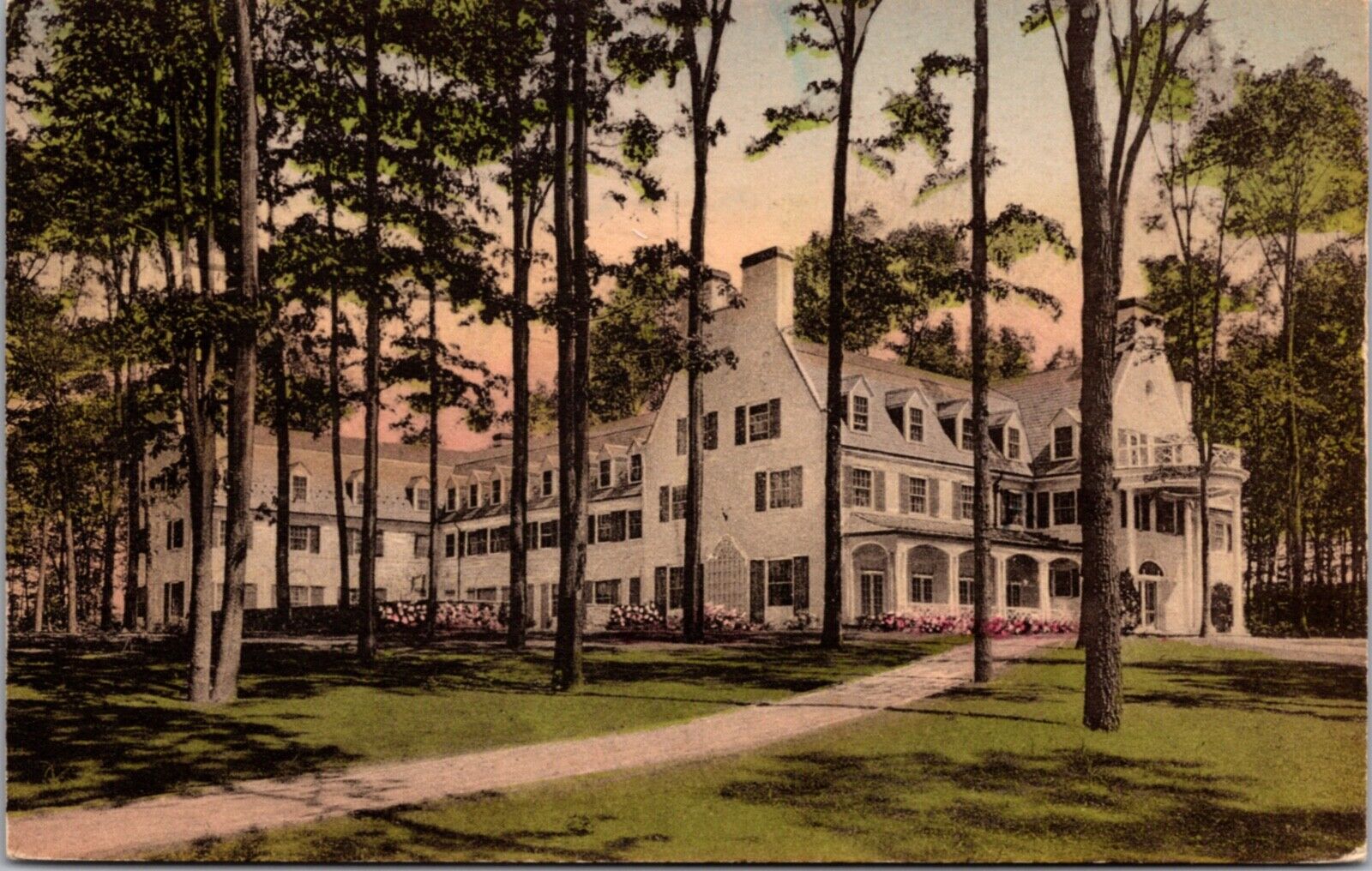 Hand Colored Postcard The Nittany Lion Inn in State College, Pennsylvania
