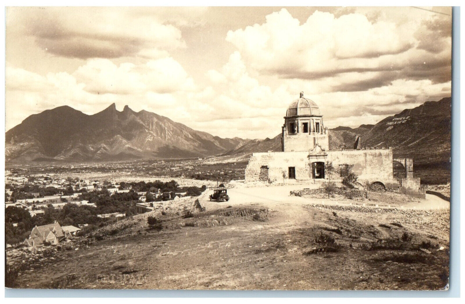 c1920\'s Church Ruins Mountain Land Chile-Mexico Posted RPPC Photo Postcard