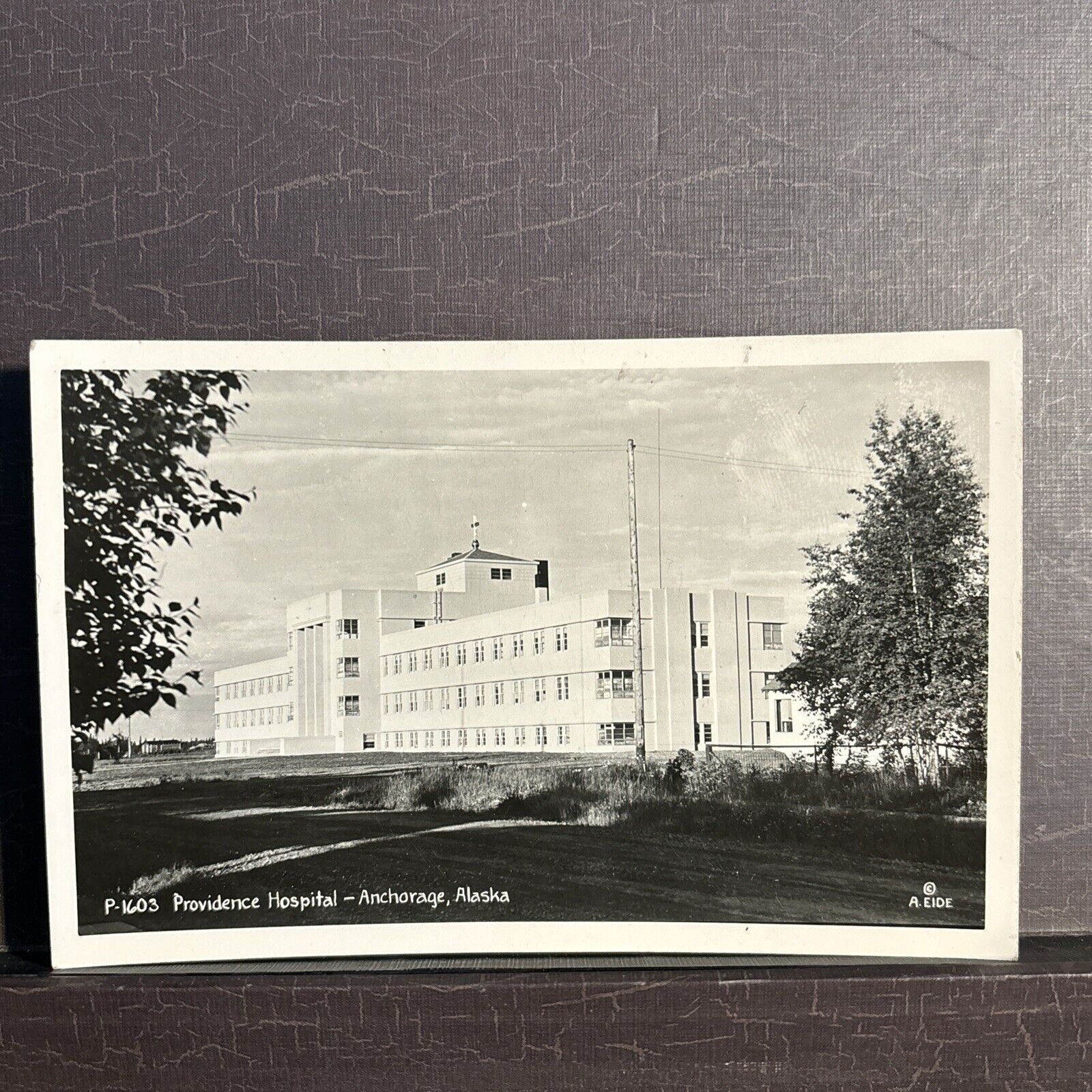 RPPC Alaska AK Providence Hospital building Anchorage A. Eide photo Postcard UNP