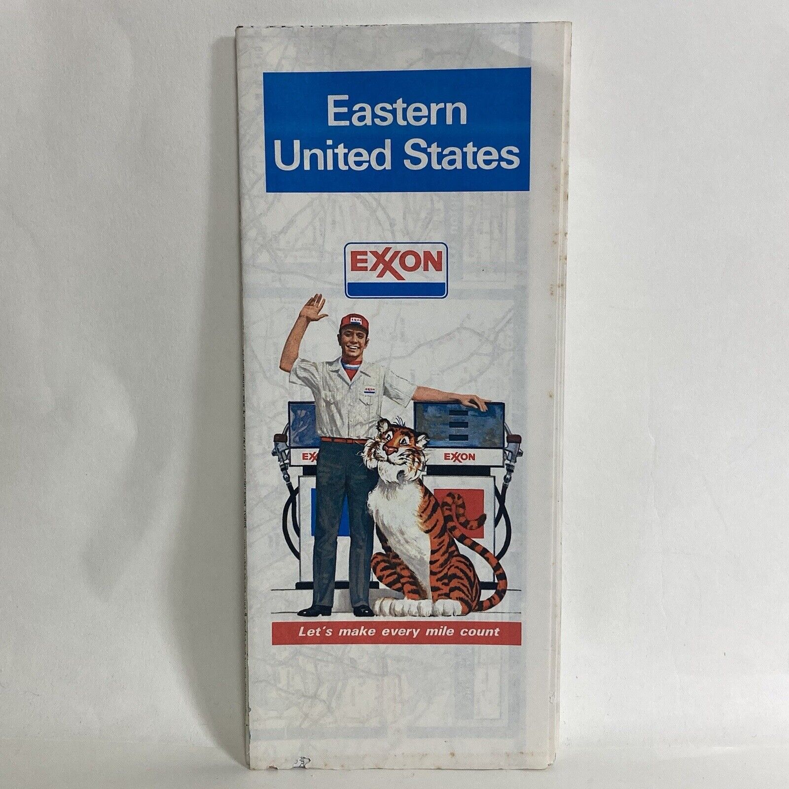 VTG EXXON Road Map 1978 Eastern United States Road Map Tiger Tips Litho USA
