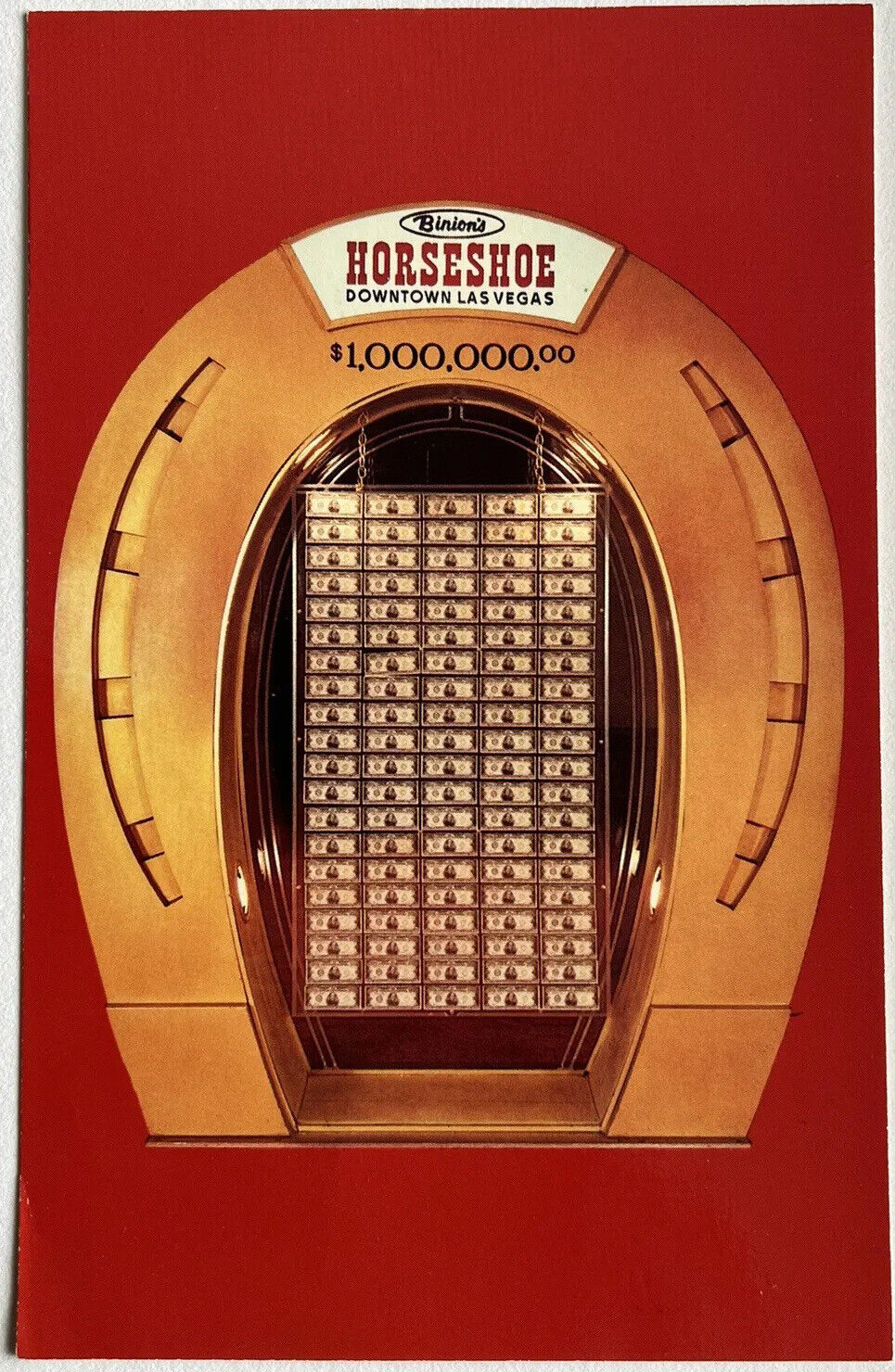 Las Vegas Binion’s Horseshoe Hotel Casino Nevada Vintage Postcard c1970