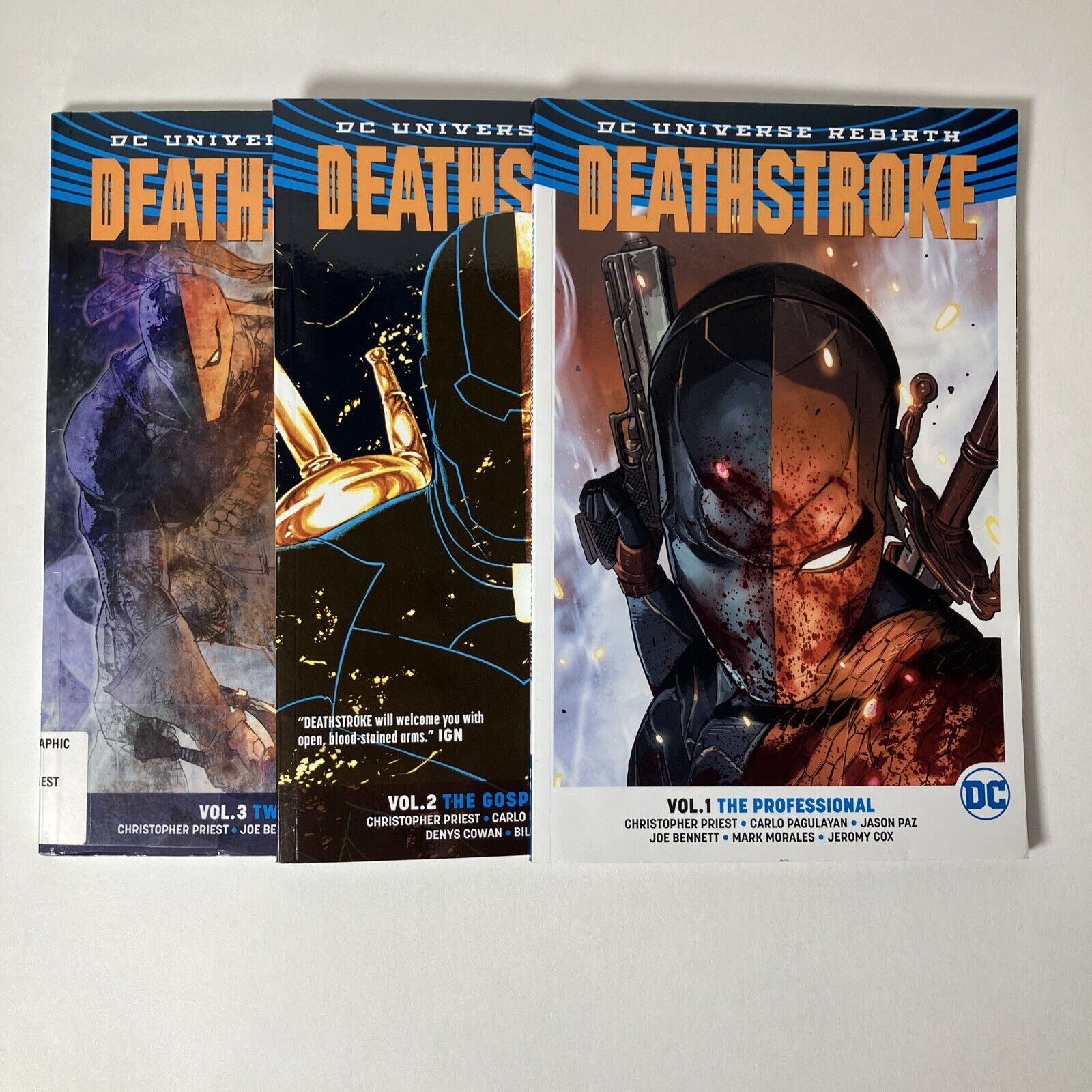 Deathstroke Rebirth Vol 1 - 3 TPB Collection, DC Comics Rebirth Lot