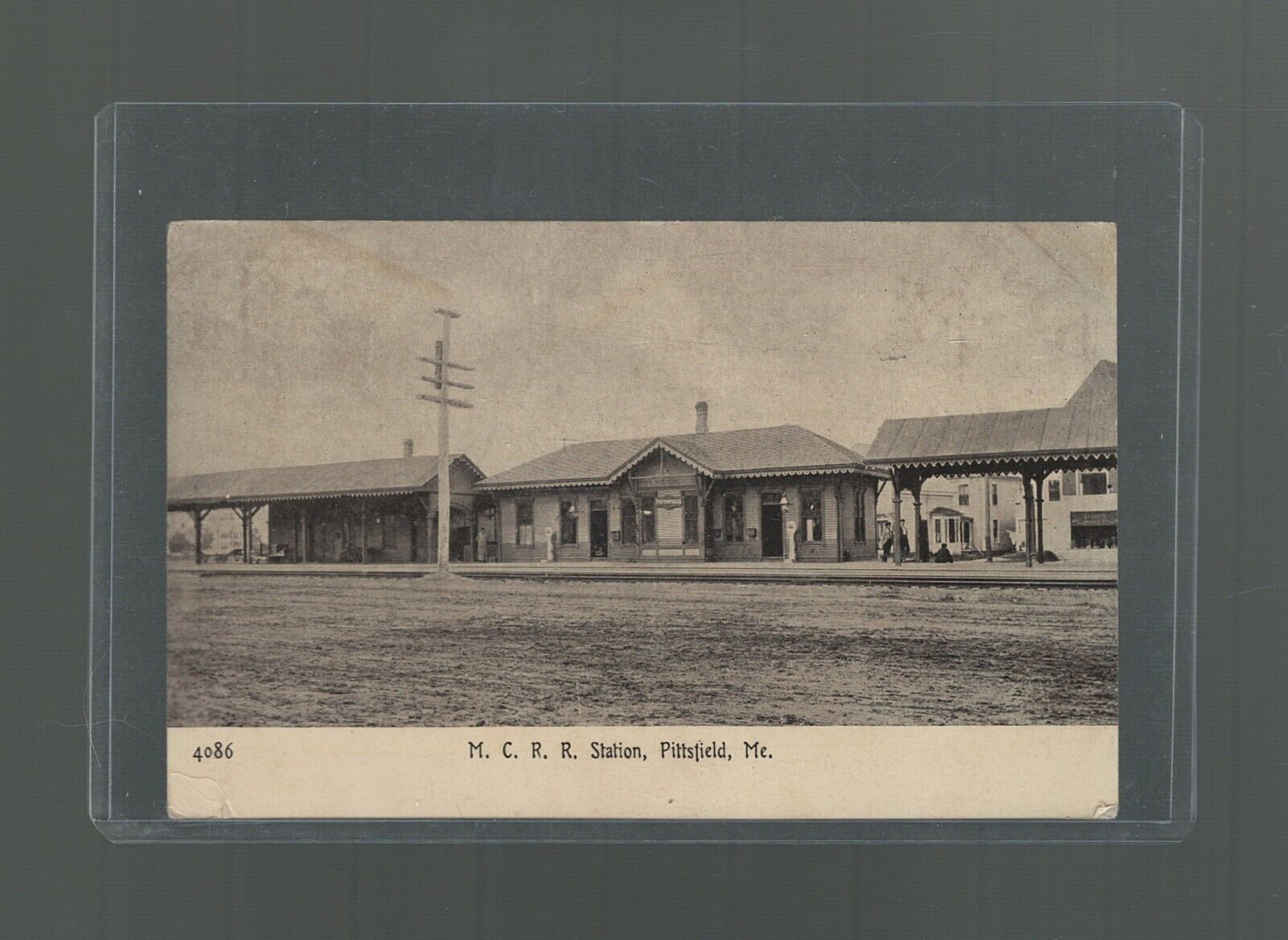 Postcard Maine Central Railroad Company Train Station MCRR Pittsfield 1907