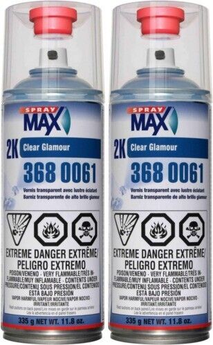 2 Pack USC Spray Max 2k High Gloss Clearcoat Aerosol (2 PACK) 11.8 Ounce