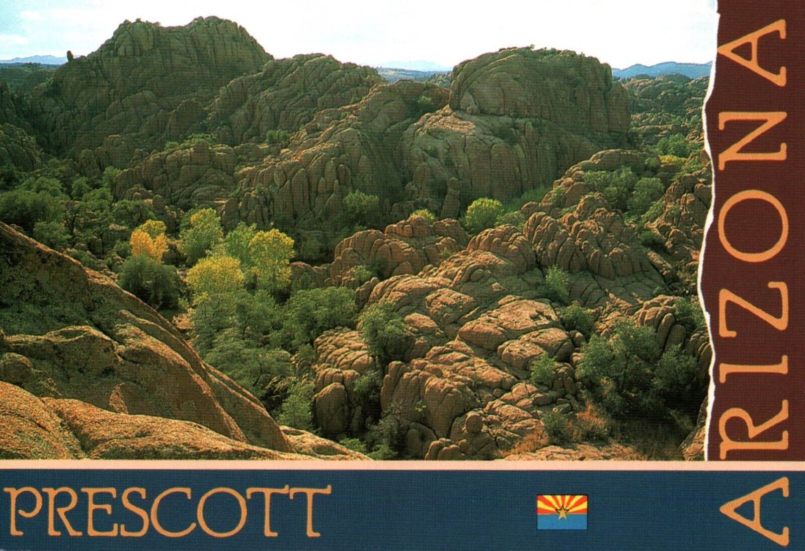 Prescott Landscape Rocks Desert Cactus Brush Arizona Vintage Postcard Unposted